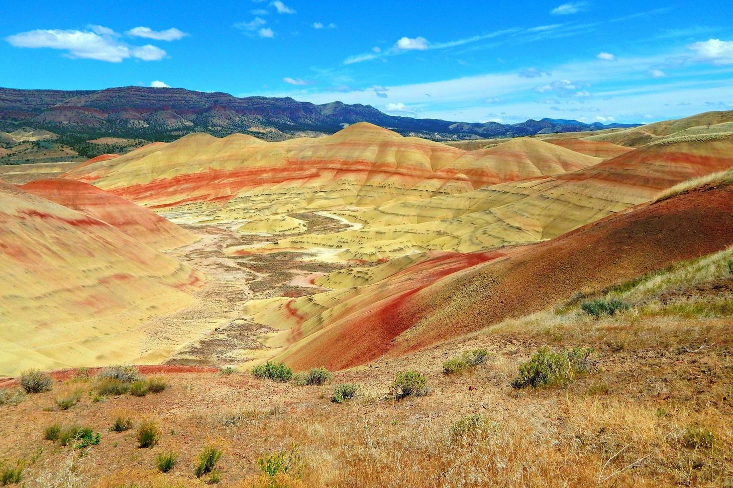 cores do deserto - colinas pintadas - monumento nacional de leitos fósseis de john day - próximo a mitchell, ou foto