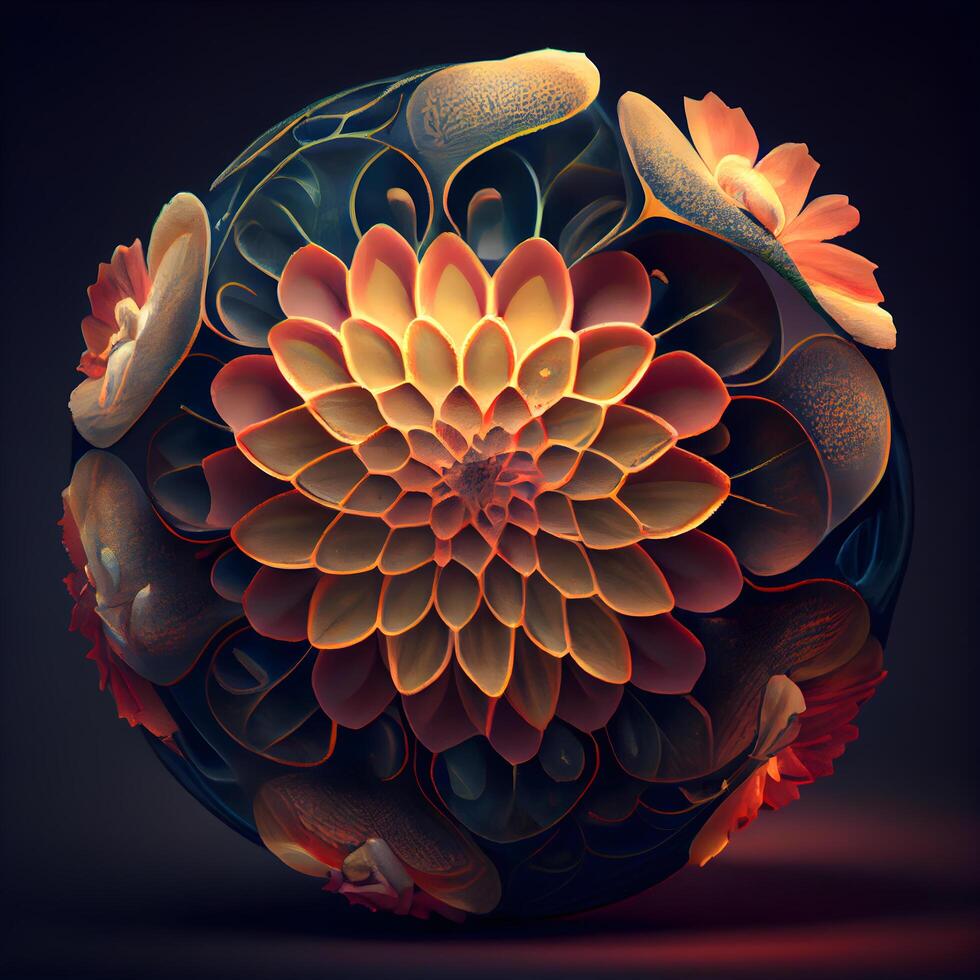 3d Renderização do abstrato fractal para criativo design de arte e entretenimento, ai generativo imagem foto