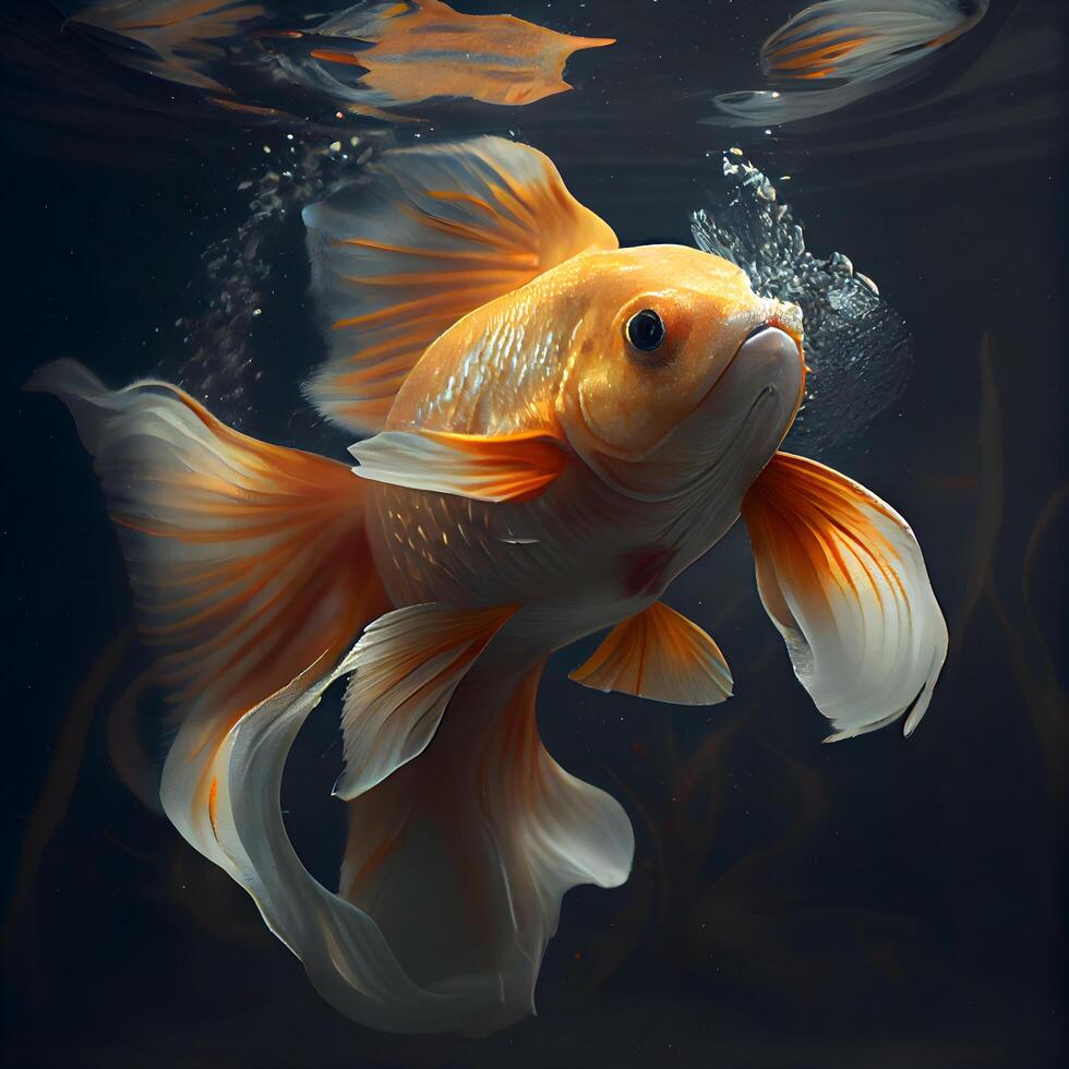peixinho natação dentro a água. lindo peixinho natação dentro a água., ai generativo imagem foto