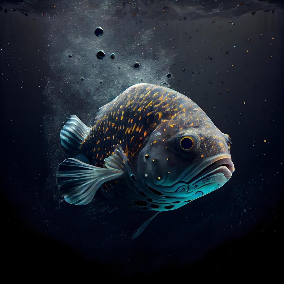 garoupa dentro a água. embaixo da agua mundo. 3d ilustração, ai generativo imagem foto