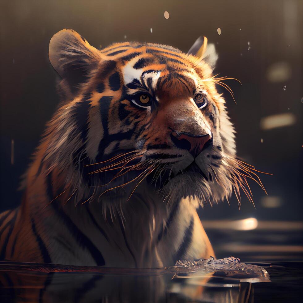 retrato do uma tigre dentro a água. tigre dentro água. foto