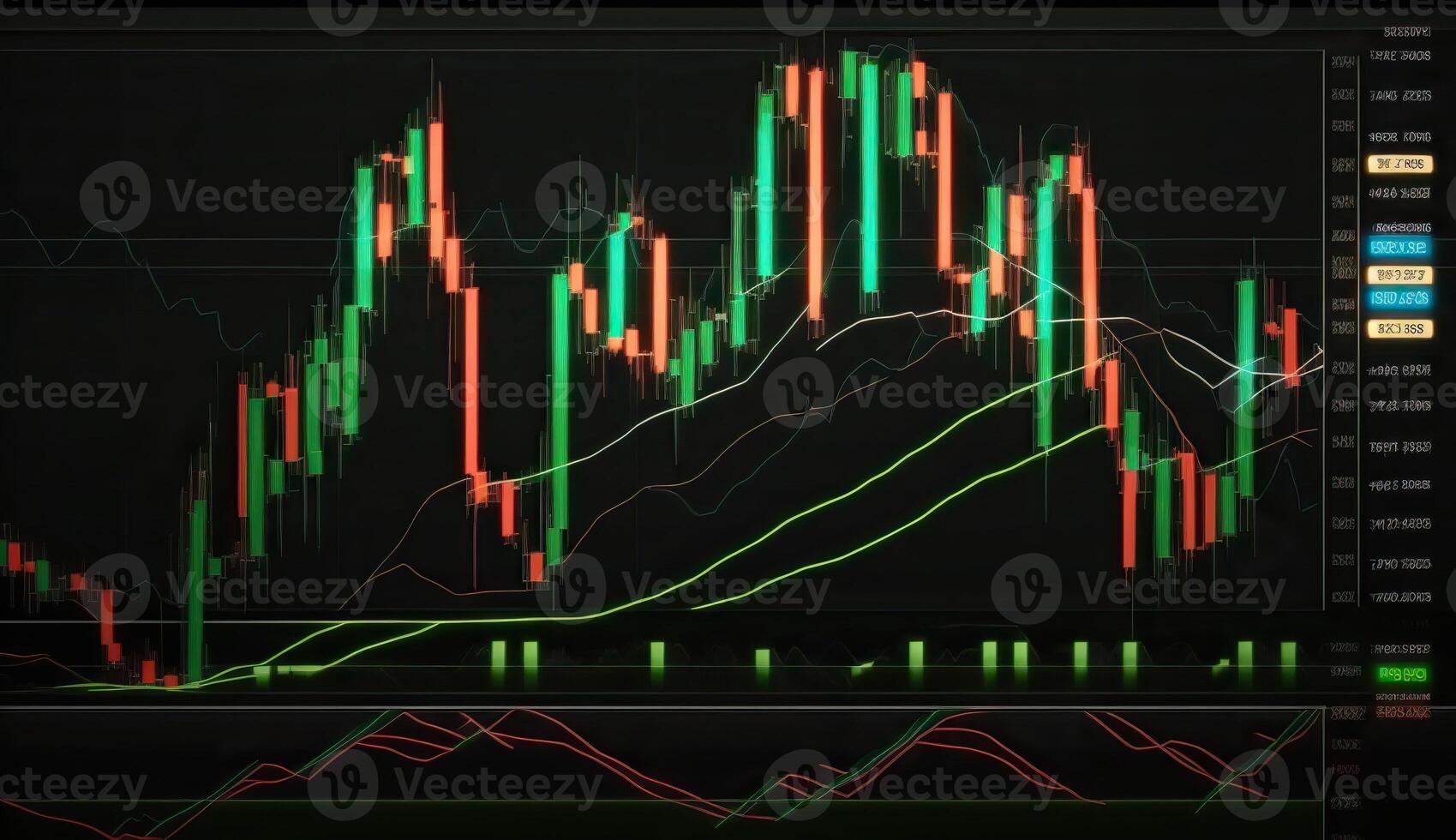 ai generativo. ai gerado. finane estoque comércio crescimento gráfico diagrama Estatisticas. pode estar usava para finança dinheiro análise renda marketing ou economia estratégia. gráfico arte foto