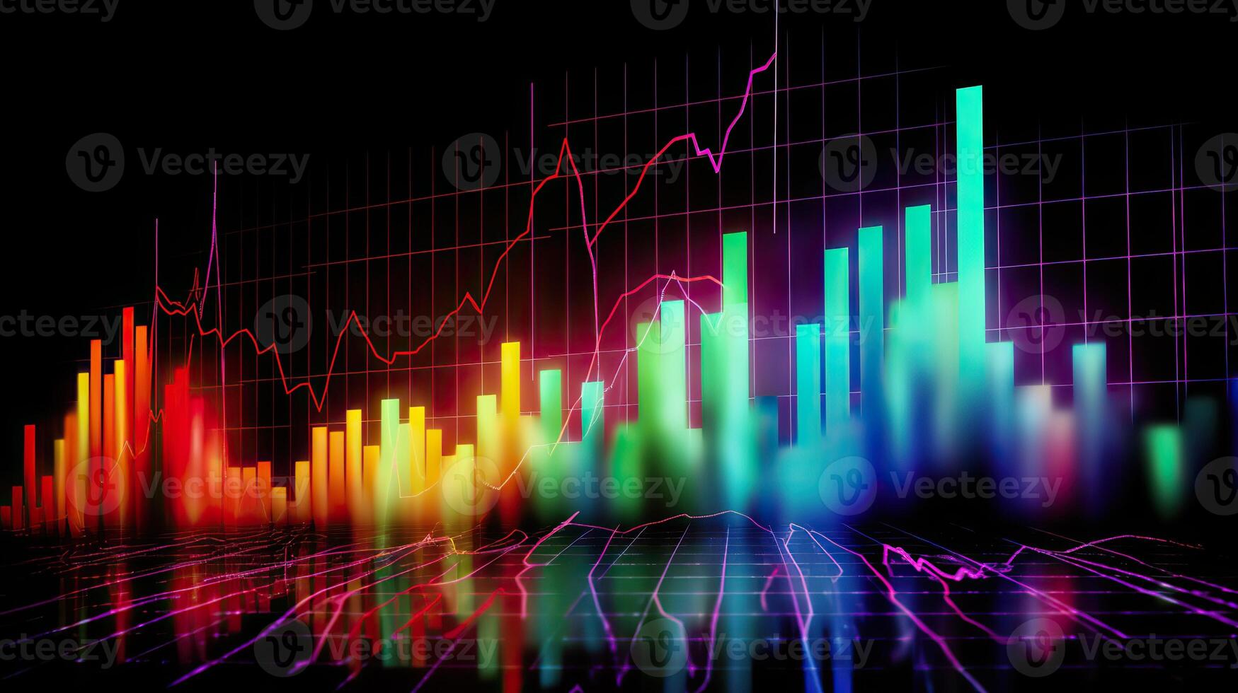 ai gerado. ai generativo. finança estoque forex gráfico marketing dinheiro tendência volume renda ir acima e abaixo. pode estar usava para ilustração do análise finança declarações. gráfico arte foto