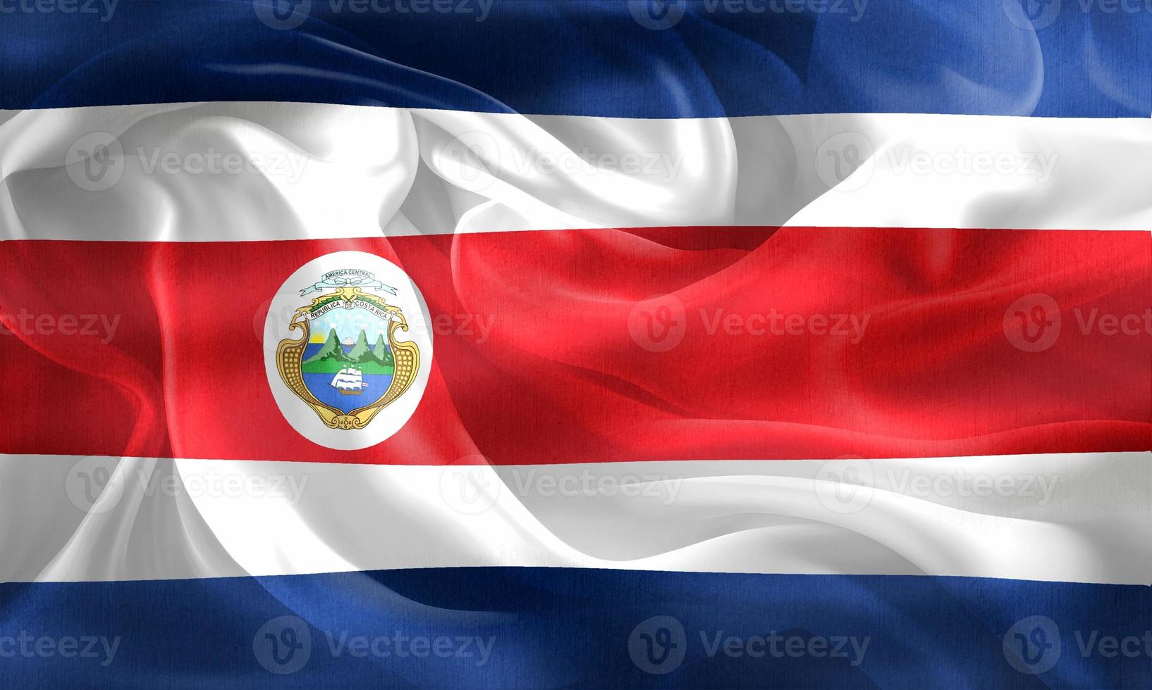 bandeira da costa rica - bandeira de tecido acenando realista foto