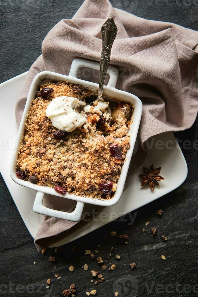 maçã torta desmoronar foto