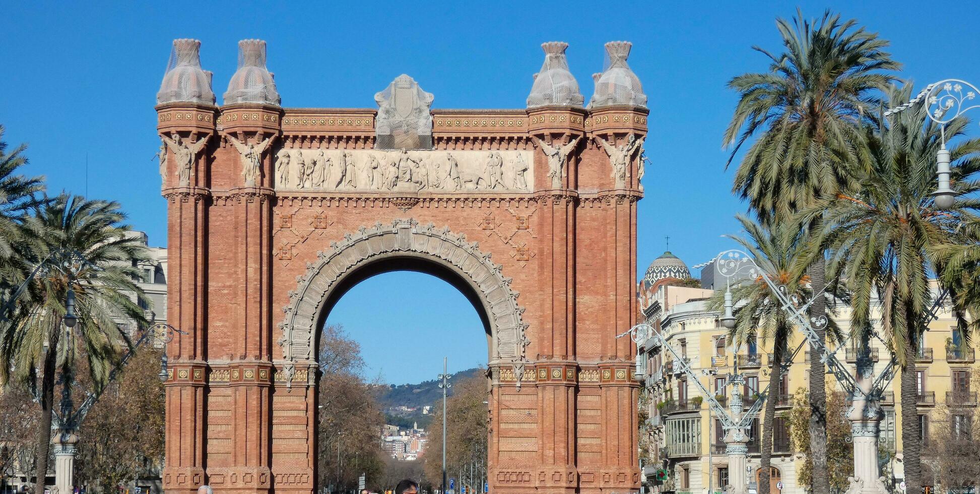 triunfal arco do a cidade do Barcelona foto