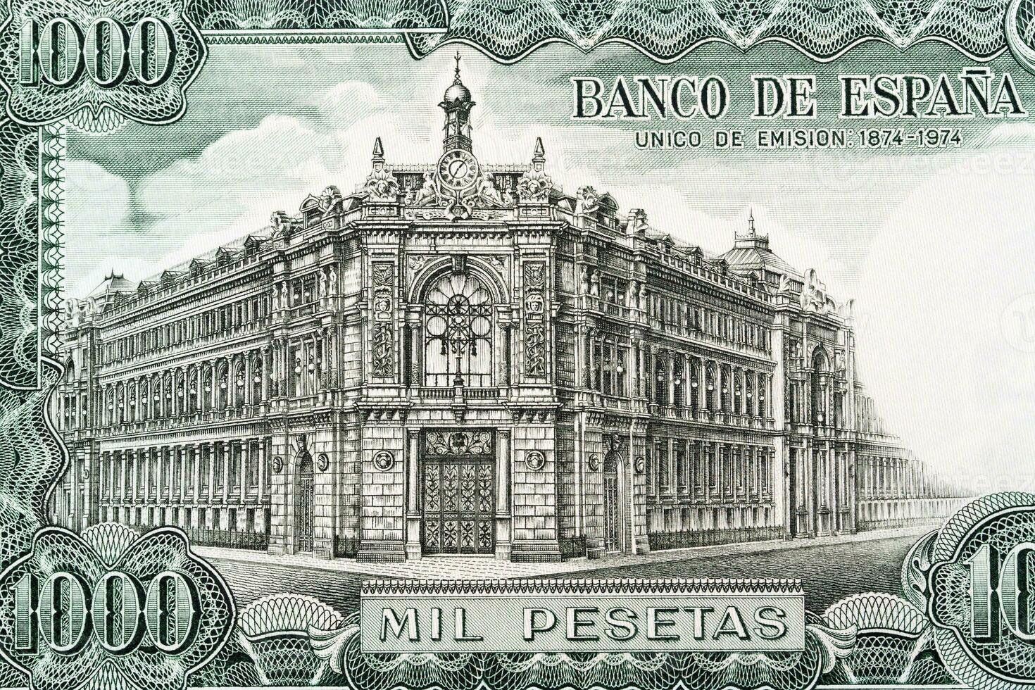 banco do Espanha dentro madri a partir de espanhol dinheiro foto