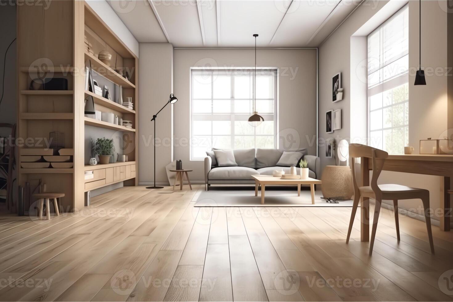 em branco vivo quarto interior com 3d Renderização. ai gerado foto