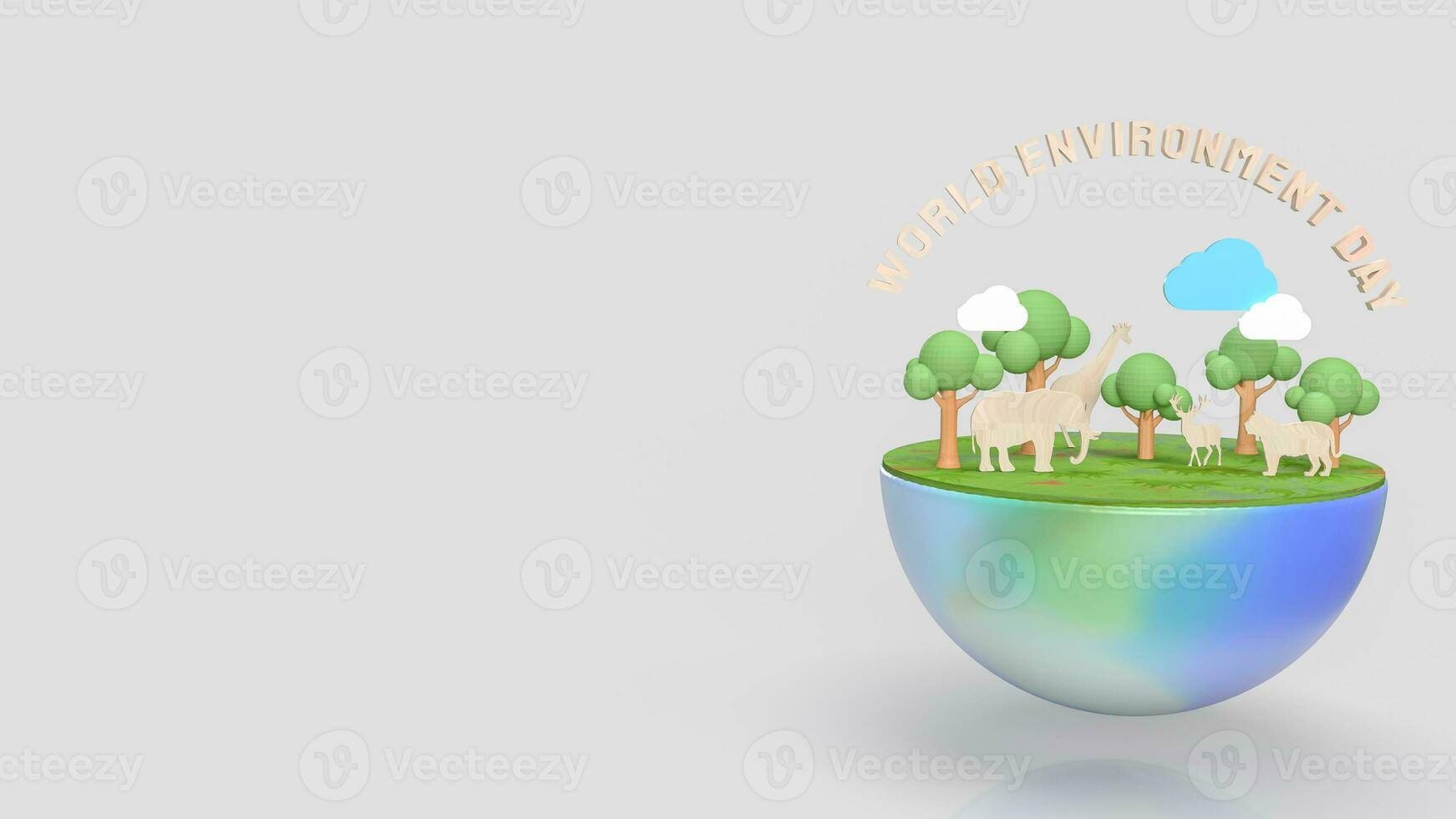 a terra e animal para mundo meio Ambiente dia 3d Renderização foto