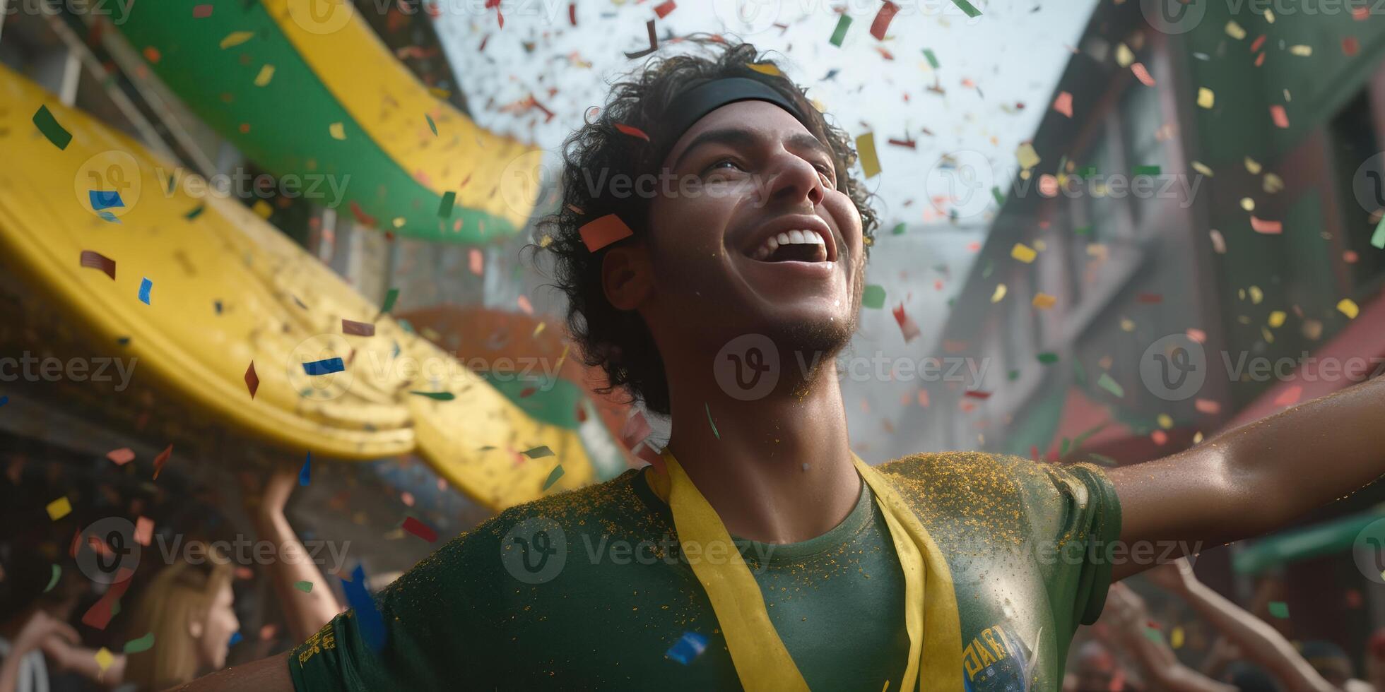 brasileiro a comemorar festa fundo, nacional evento e feriado celebração. generativo ai foto