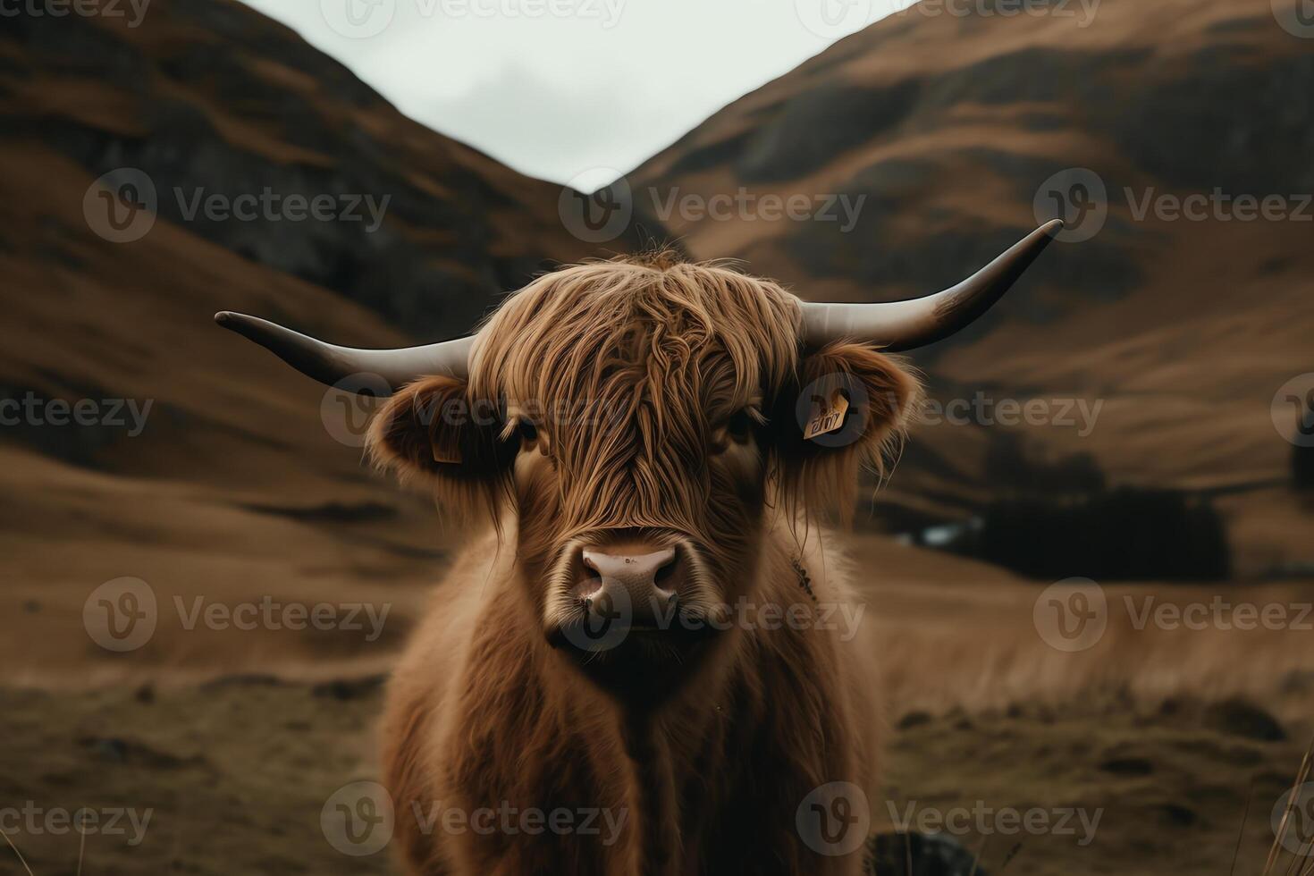 escocês vaca dentro a montanhas. ai gerado foto