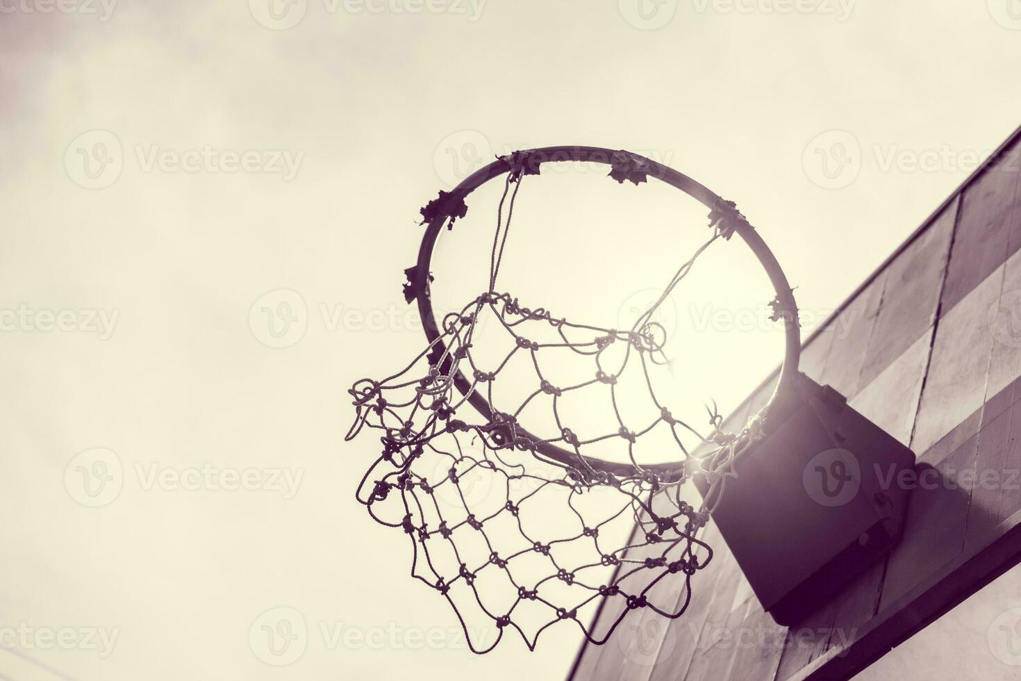 vintage de madeira basquetebol aro foto