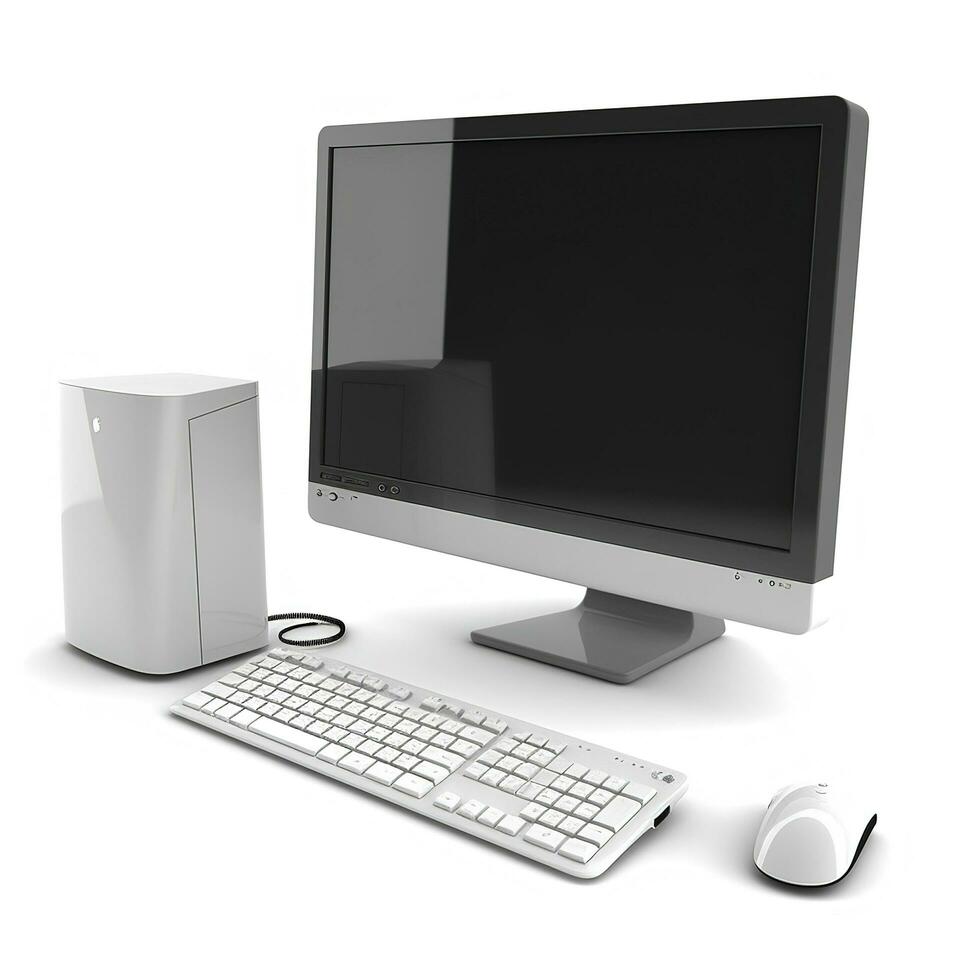 moderno computador isolado em branco fundo, gerar ai foto