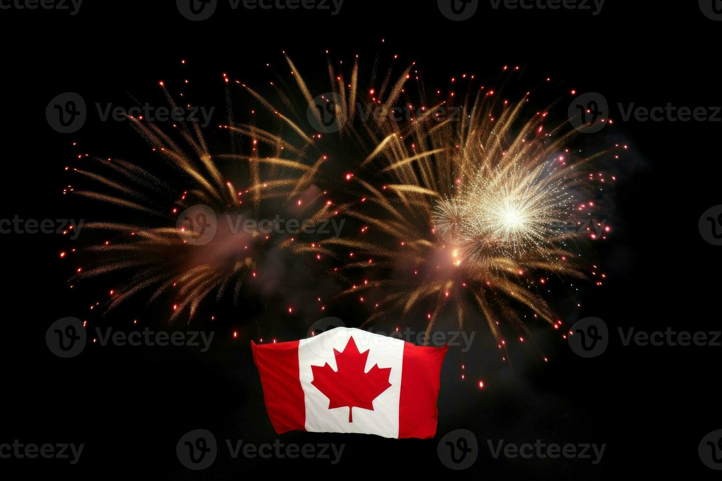 Canadá bandeira dia fogos de artifício. gerar ai foto