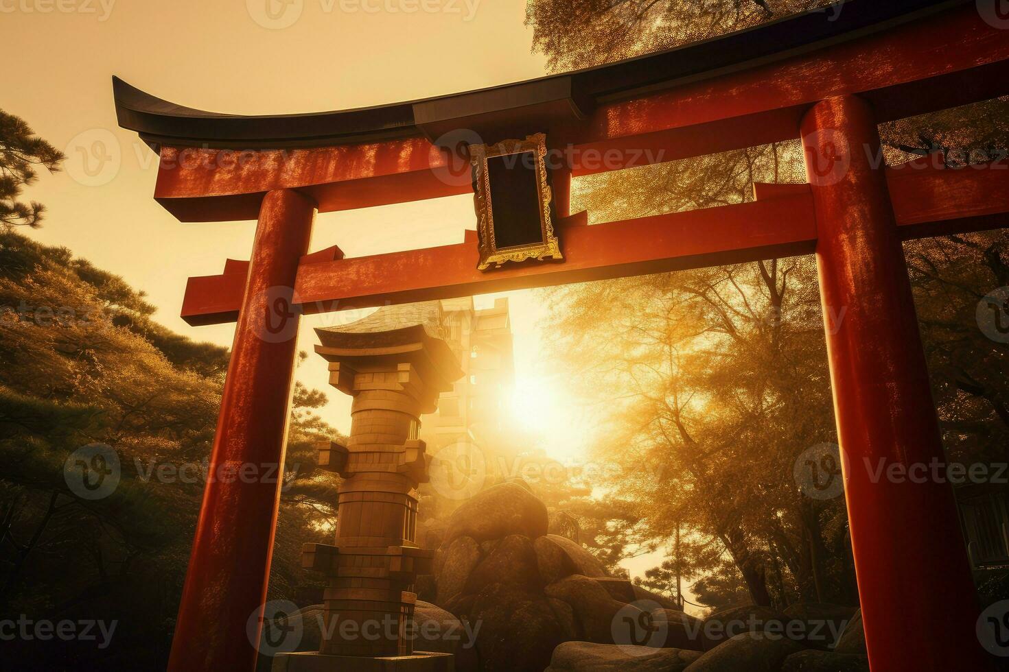 Japão portão fechar-se. gerar ai foto