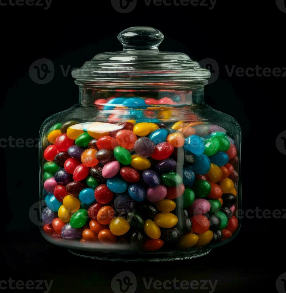 multicolorido doce jar. gerar ai foto