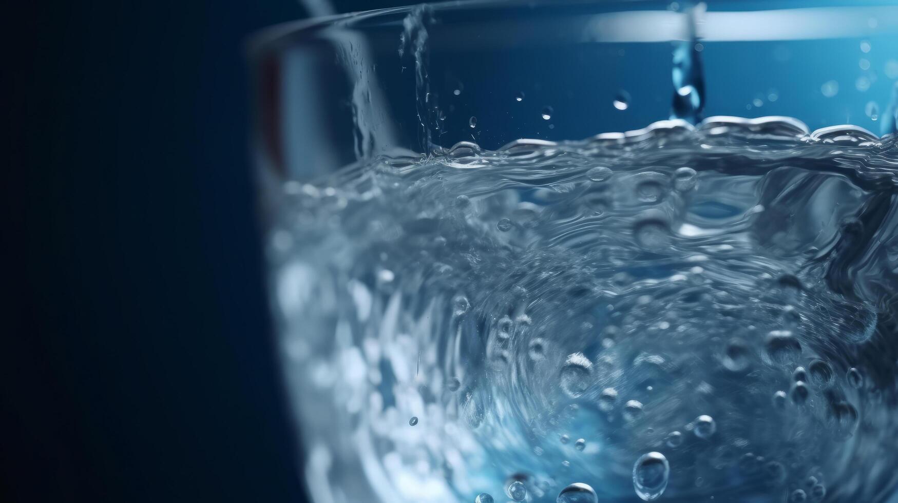 limpar \ limpo água dentro vidro. ilustração ai generativo foto