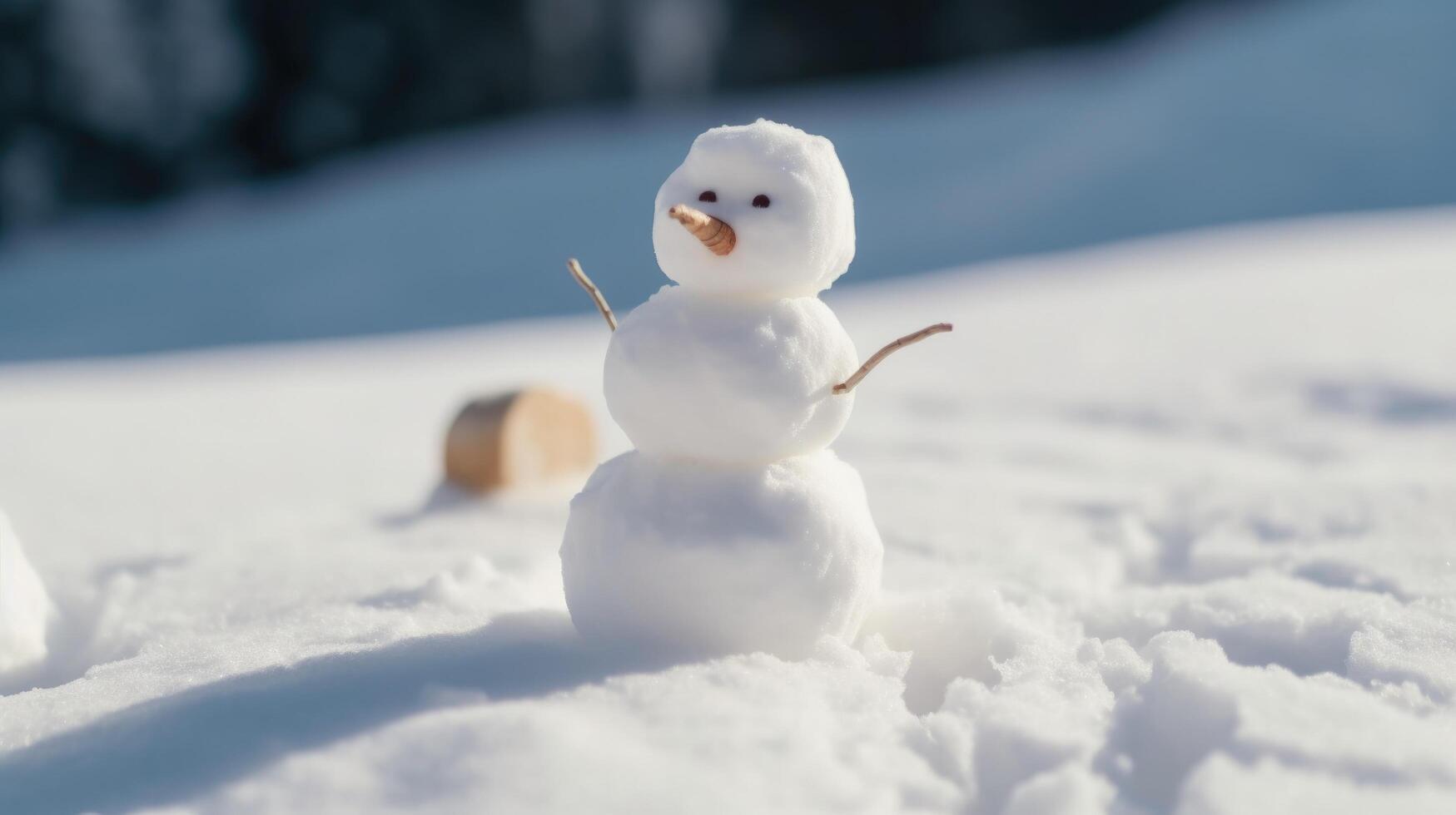 boneco de neve inverno fundo. ilustração ai generativo foto