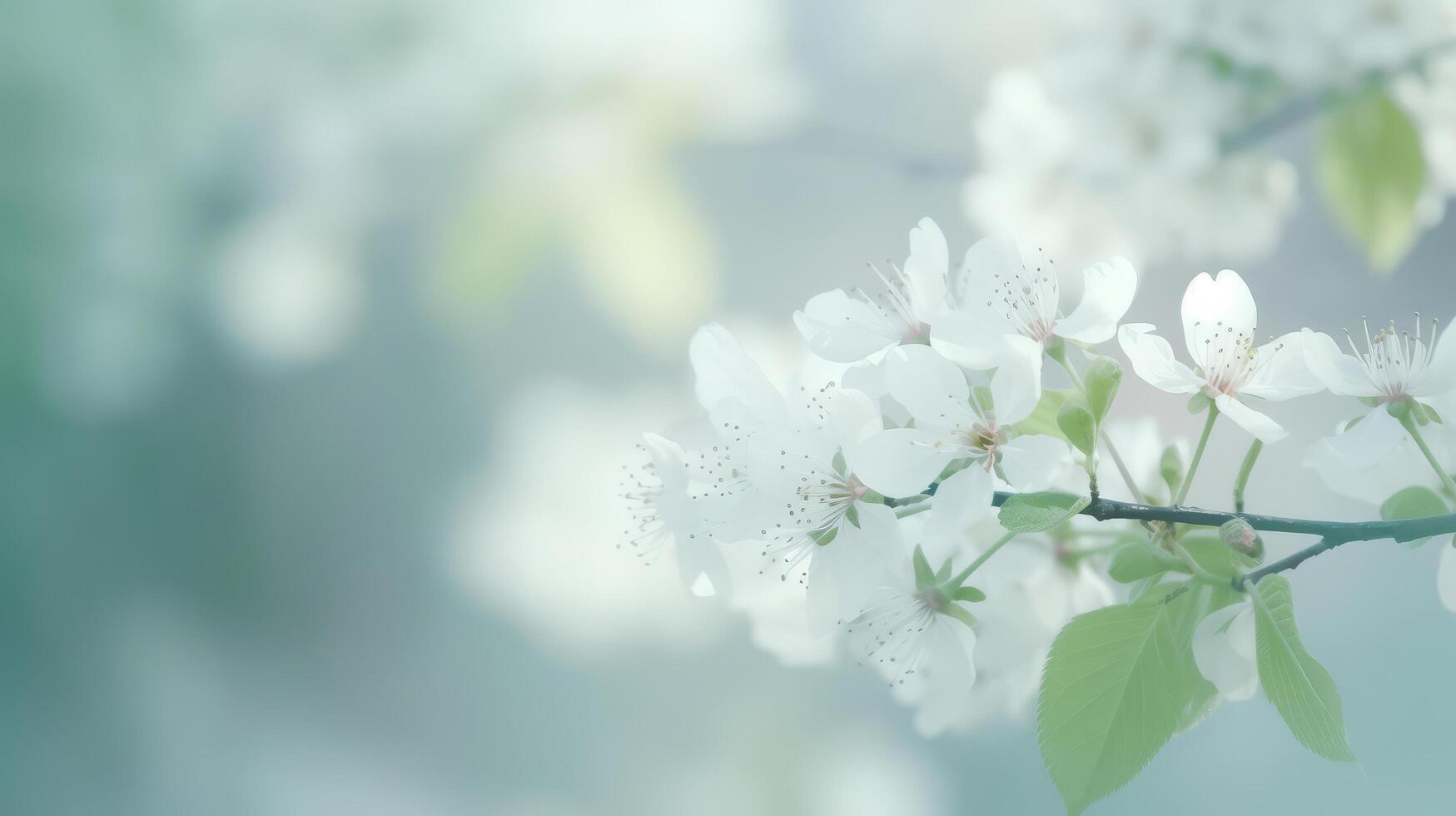 Primavera Flor árvores fundo. ilustração ai generativo foto