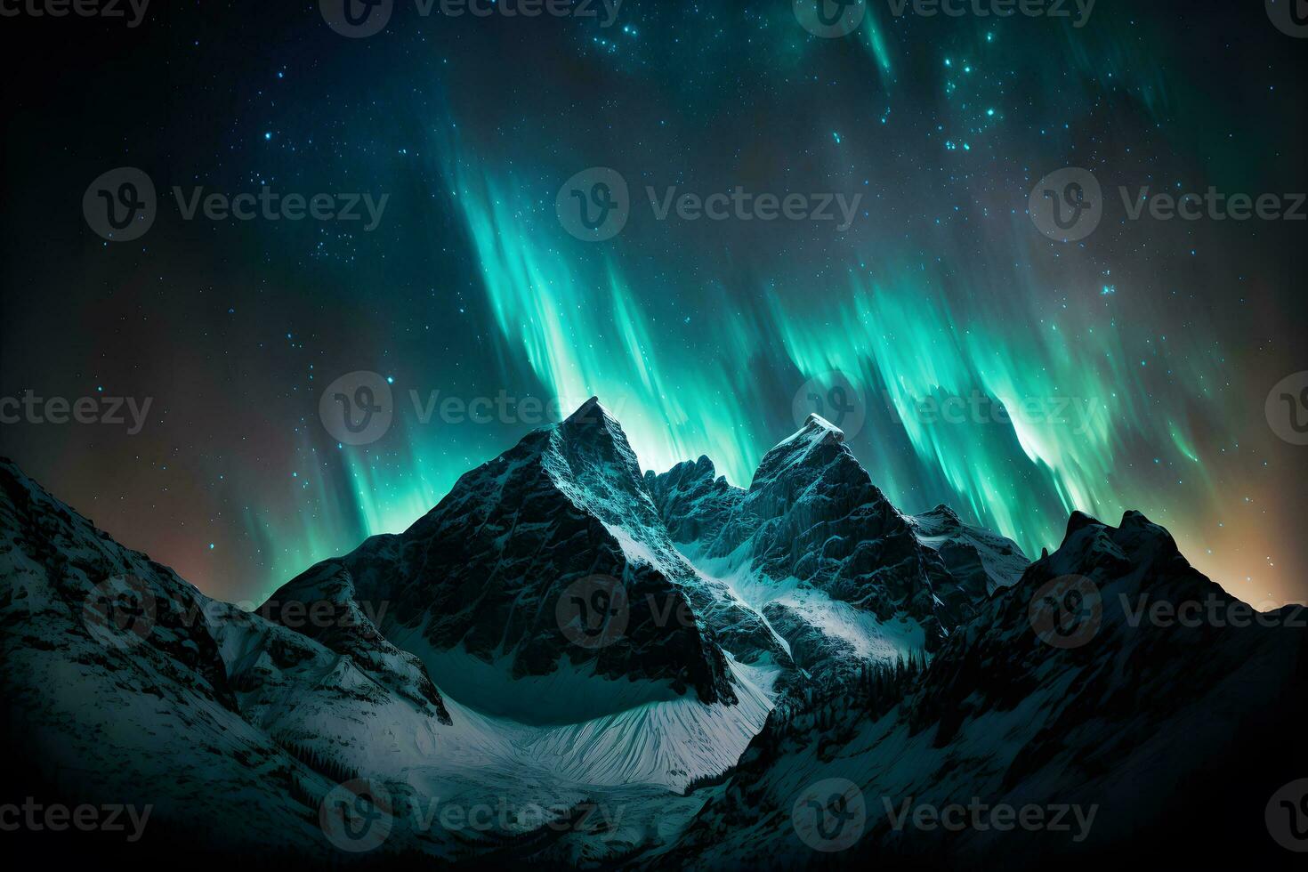 polar luzes Além disso chamado norte luzes ou aurora boreal dentro norte Noruega montanhas. neural rede gerado arte foto