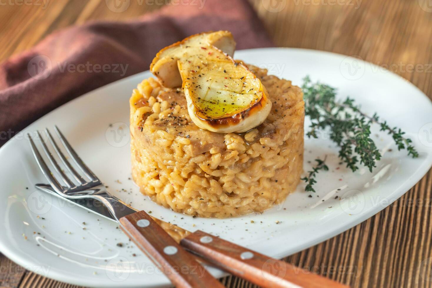 Risoto com cogumelos porcini foto