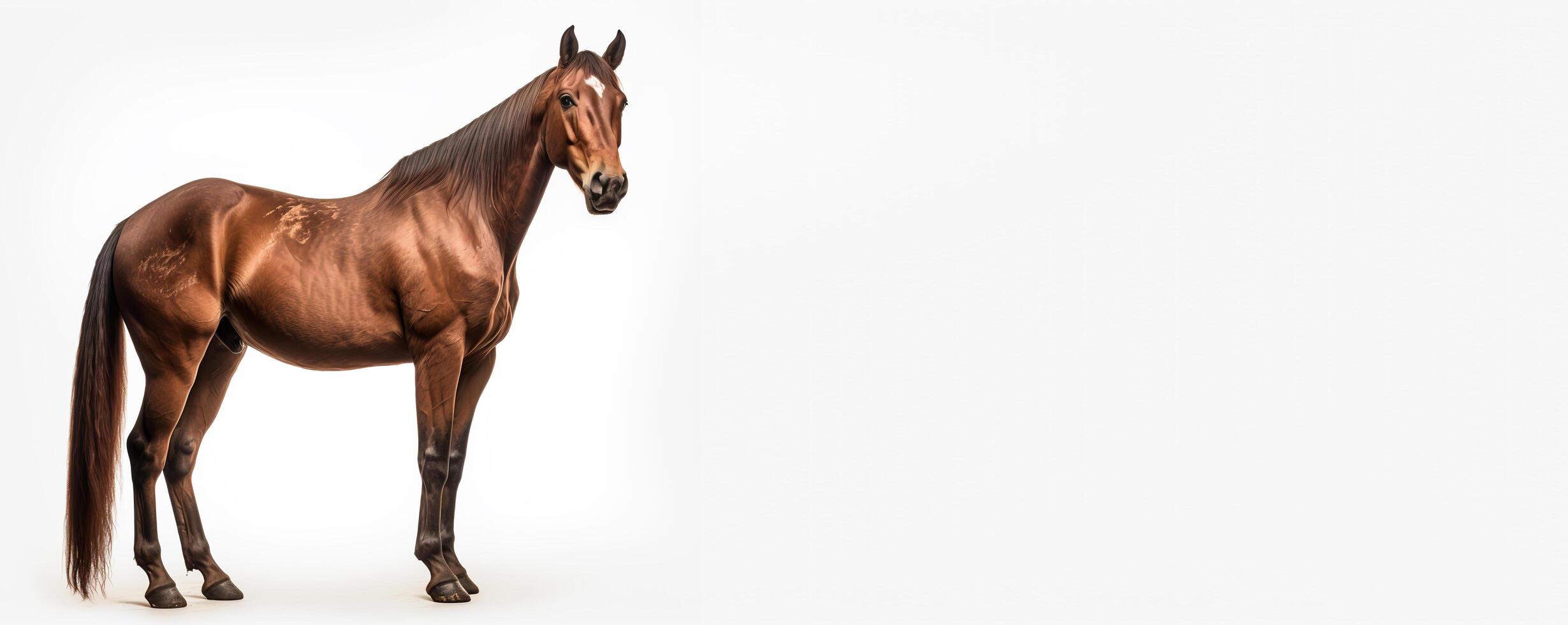 cavalo retrato estúdio. isolado em branco fundo com cópia de espaço. generativo ai foto