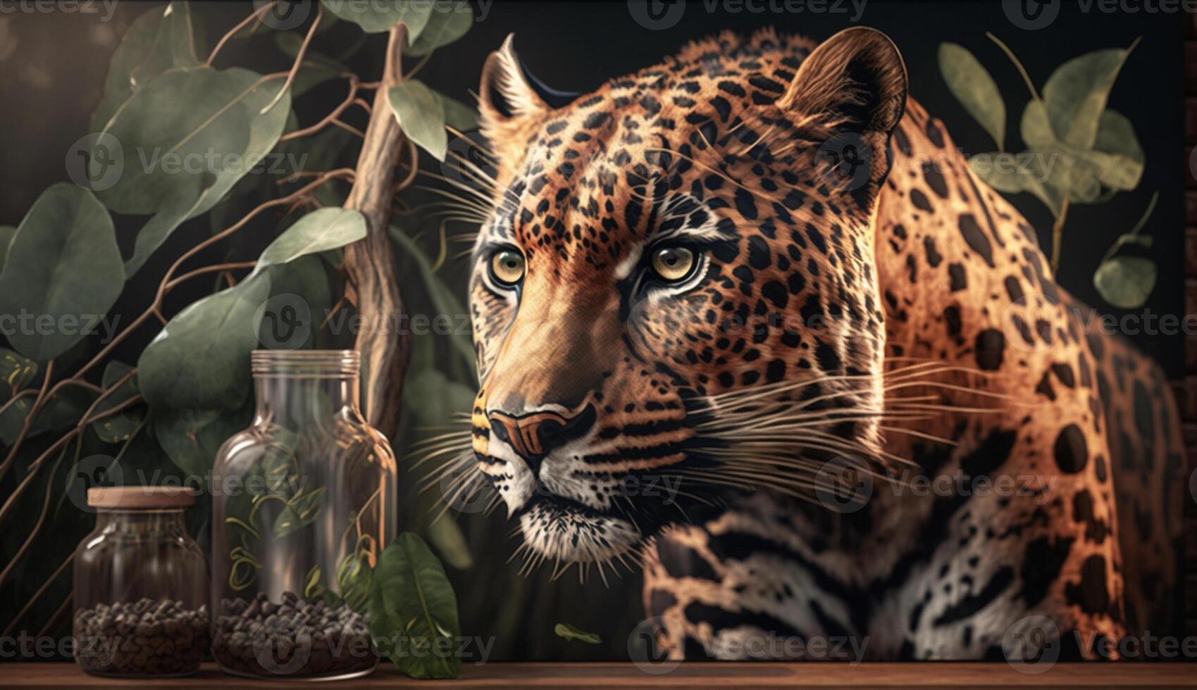 leopardo dentro natureza. ai gerado foto