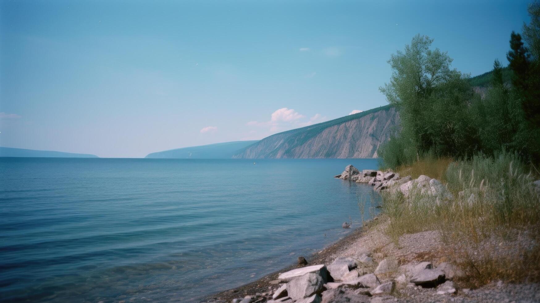 baykal lago dentro verão. ilustração ai generativo foto