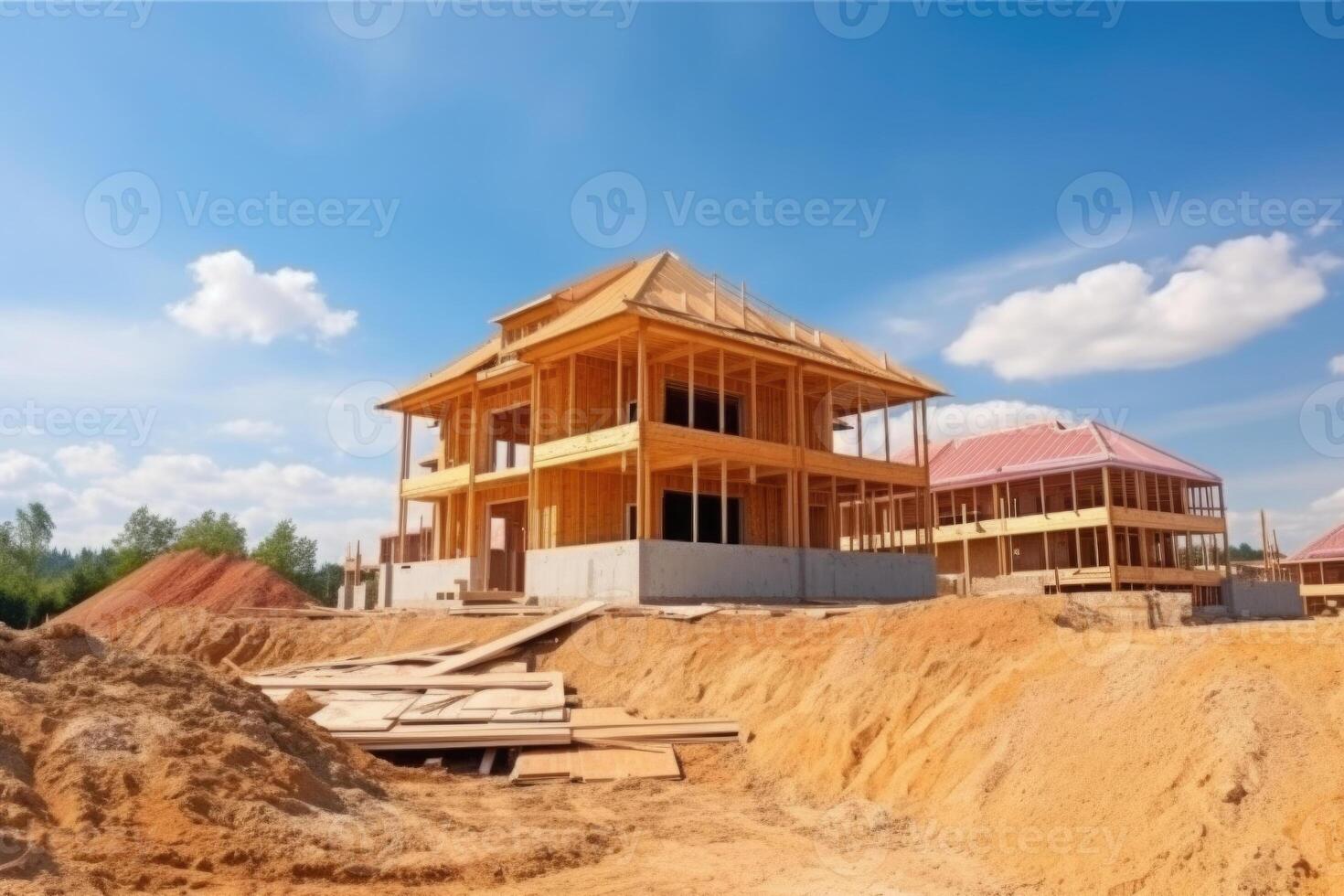 construção local com privado família casa debaixo construção. generativo ai foto