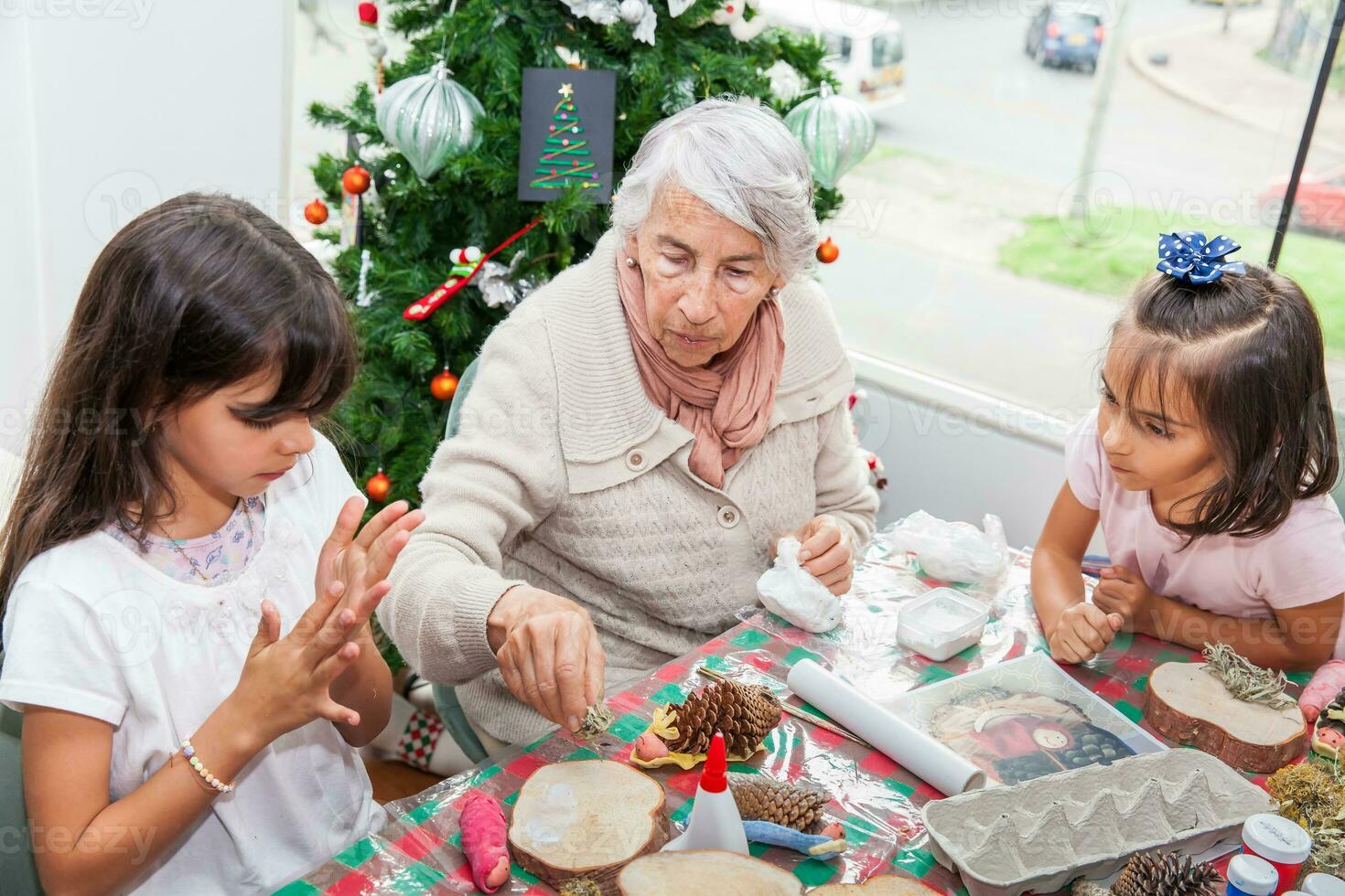 avó ensino dela netas quão para faço Natal natividade trabalhos manuais - real família foto