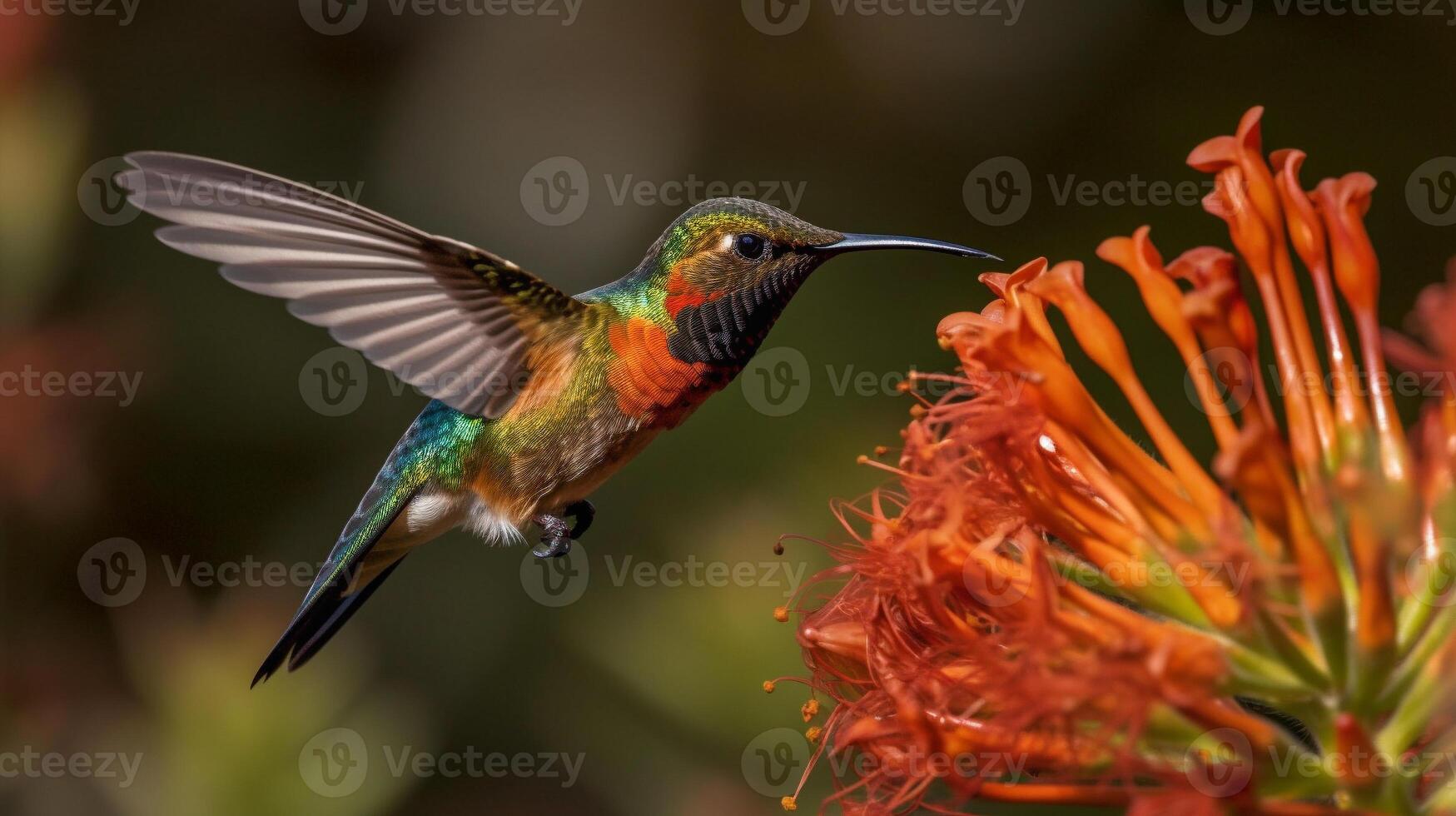 a lindo ameaçadas de extinção ruivo beija Flor - selasforo Rufus - generativo ai. foto