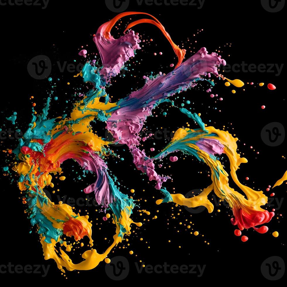 abstrato colorida fundo com salpicos abstrato fractal fundo, generativo ai foto