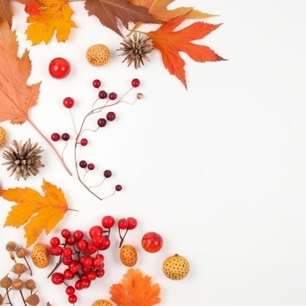outono folhas fundo. ilustração ai generativo foto