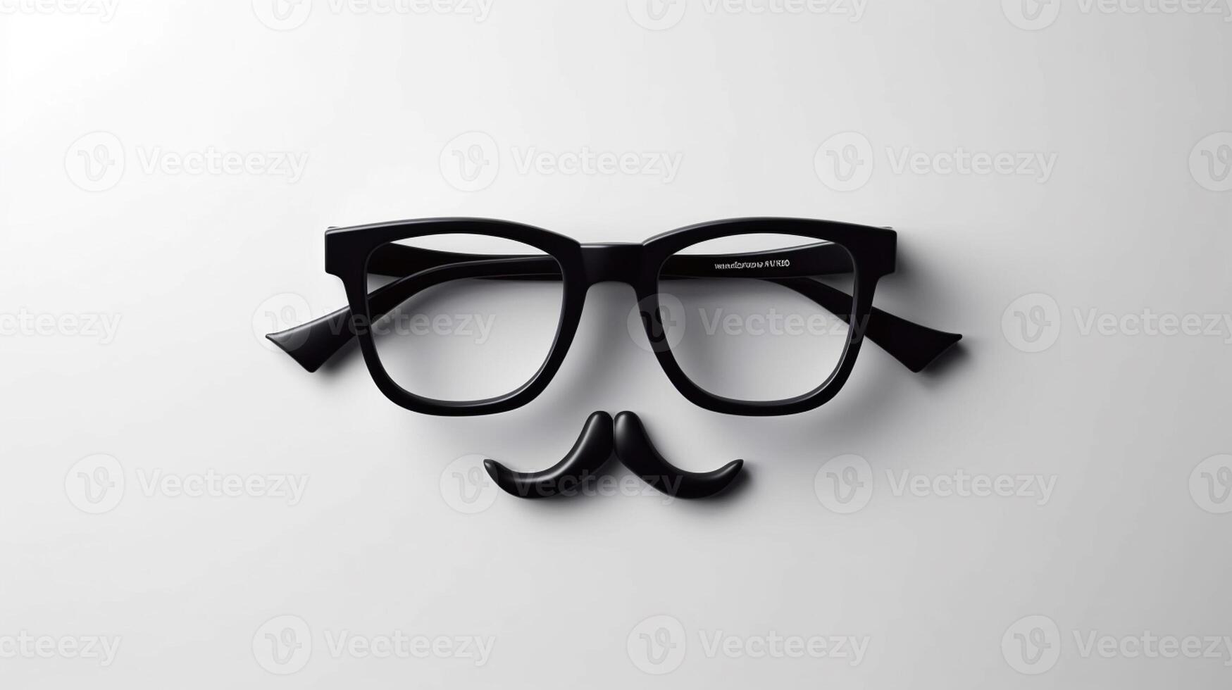 feliz pai dia, Preto óculos com uma bigode generativo ai foto