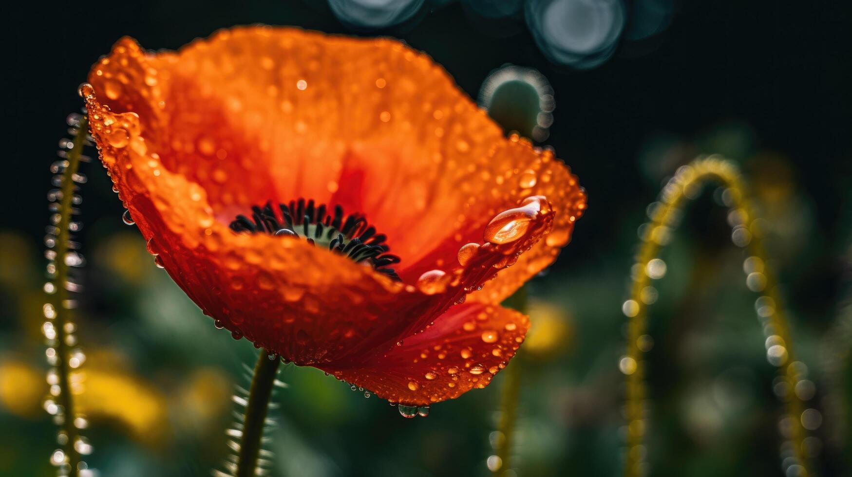 papoula flores ilustração ai generativo foto