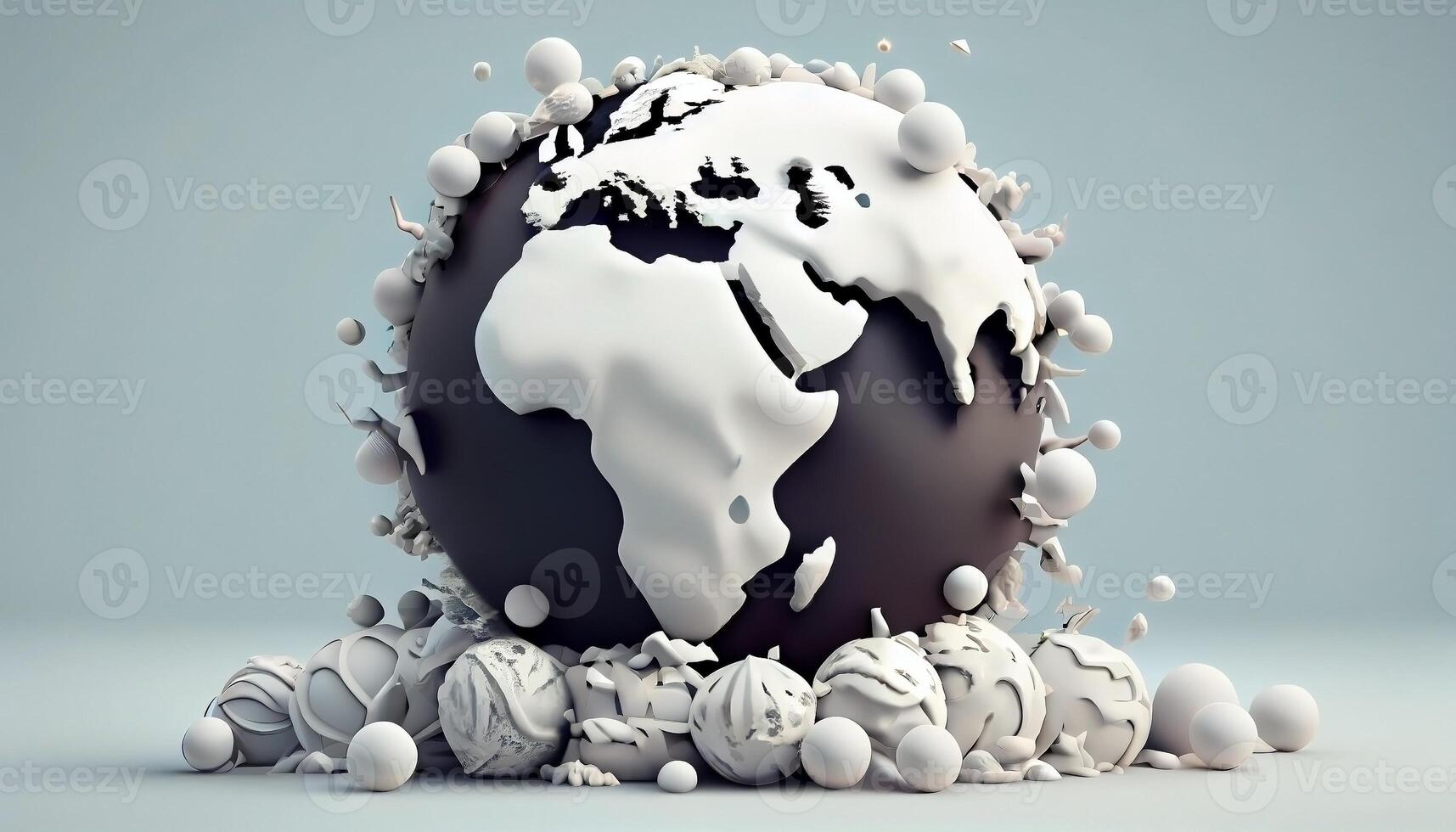 abstrato globo fundo ilustração vetor Projeto arte.terra globo arte abstração, ai gerado foto
