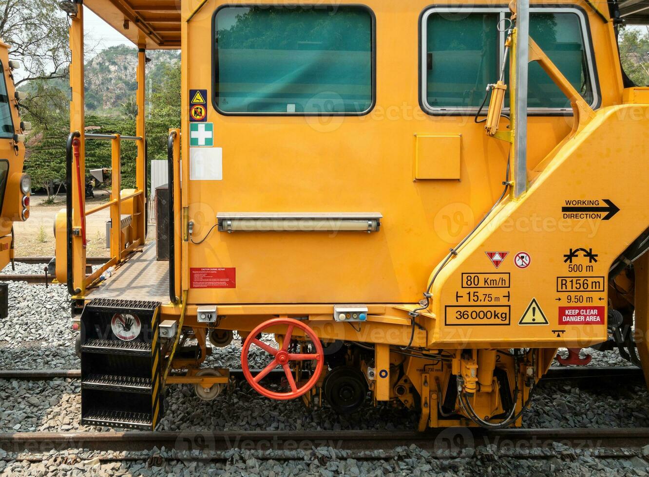 a lastro socar máquina para manter a dorminhoco e lastro pedra. foto