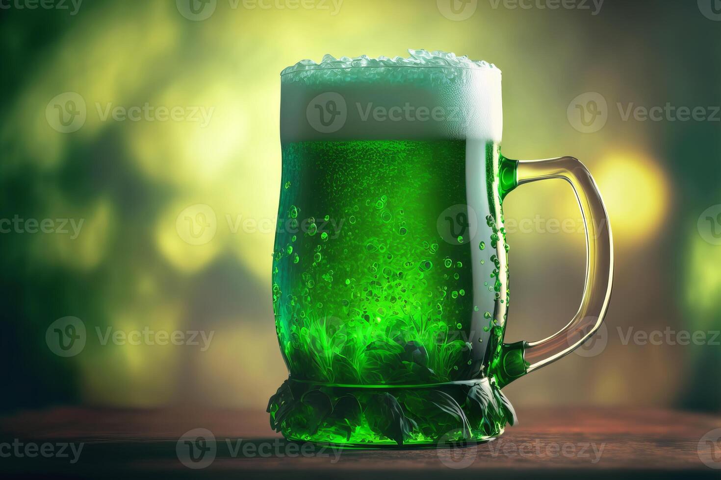 patrick's dia tradicional verde cerveja. generativo ai ilustração foto