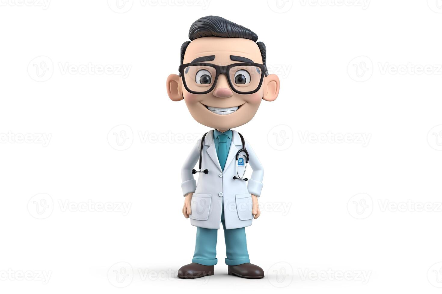 ai gerado. ai generativo. 3d liquidificador médico remédio bobble cabeça figura brinquedo. gráfico arte foto