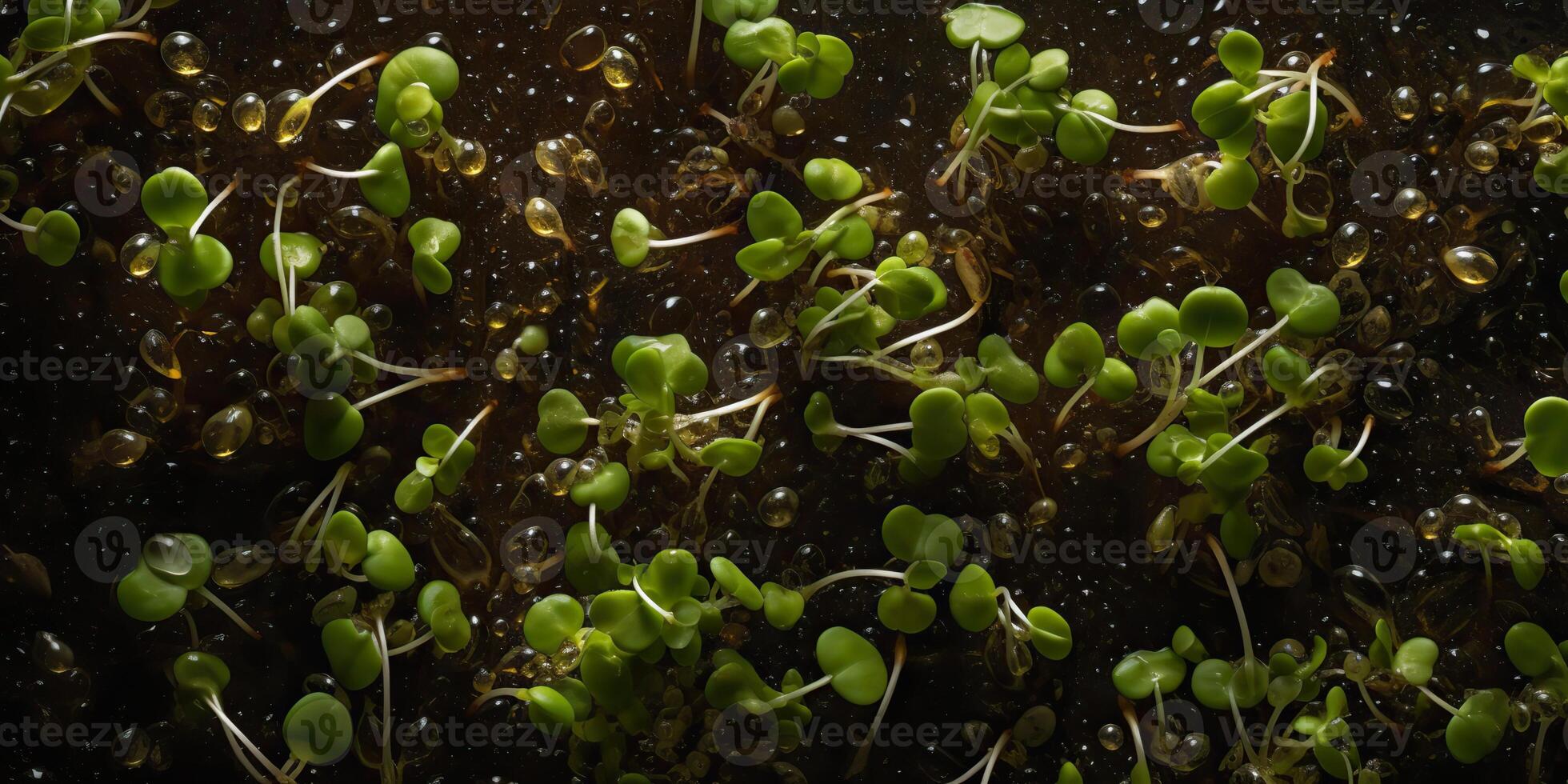 ai generativo. ai gerado. germinado miocrogreens brotos fotorrealista ilustração. eco orgânico vegano saudável super Comida vibe. gráfico arte foto