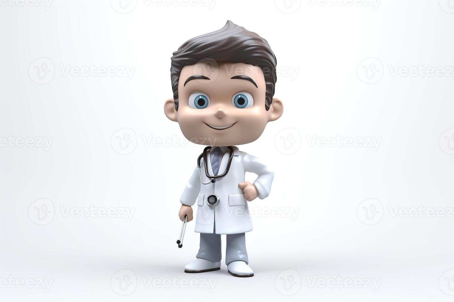 ai gerado. ai generativo. 3d liquidificador médico remédio bobble cabeça figura brinquedo. gráfico arte foto