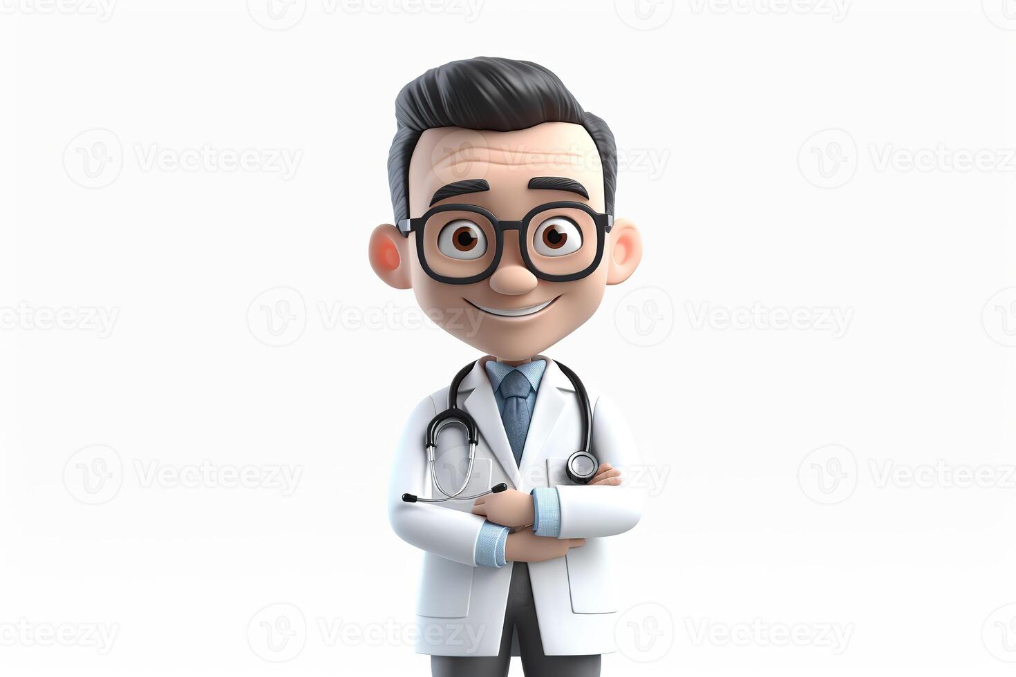 ai gerado. ai generativo. 3d liquidificador médico remédio bobble cabeça figura brinquedo. gráfico arte foto