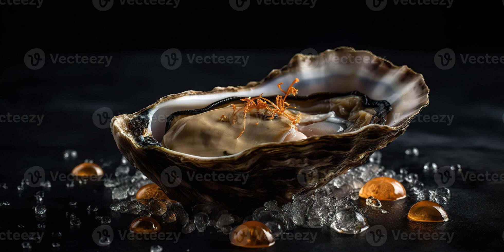 ai gerado. ai generativo. macro fotorrealista tiro do mar oceano ostra aberto Concha delicioso Comida para vinho. romântico luxo vibe. gráfico arte foto