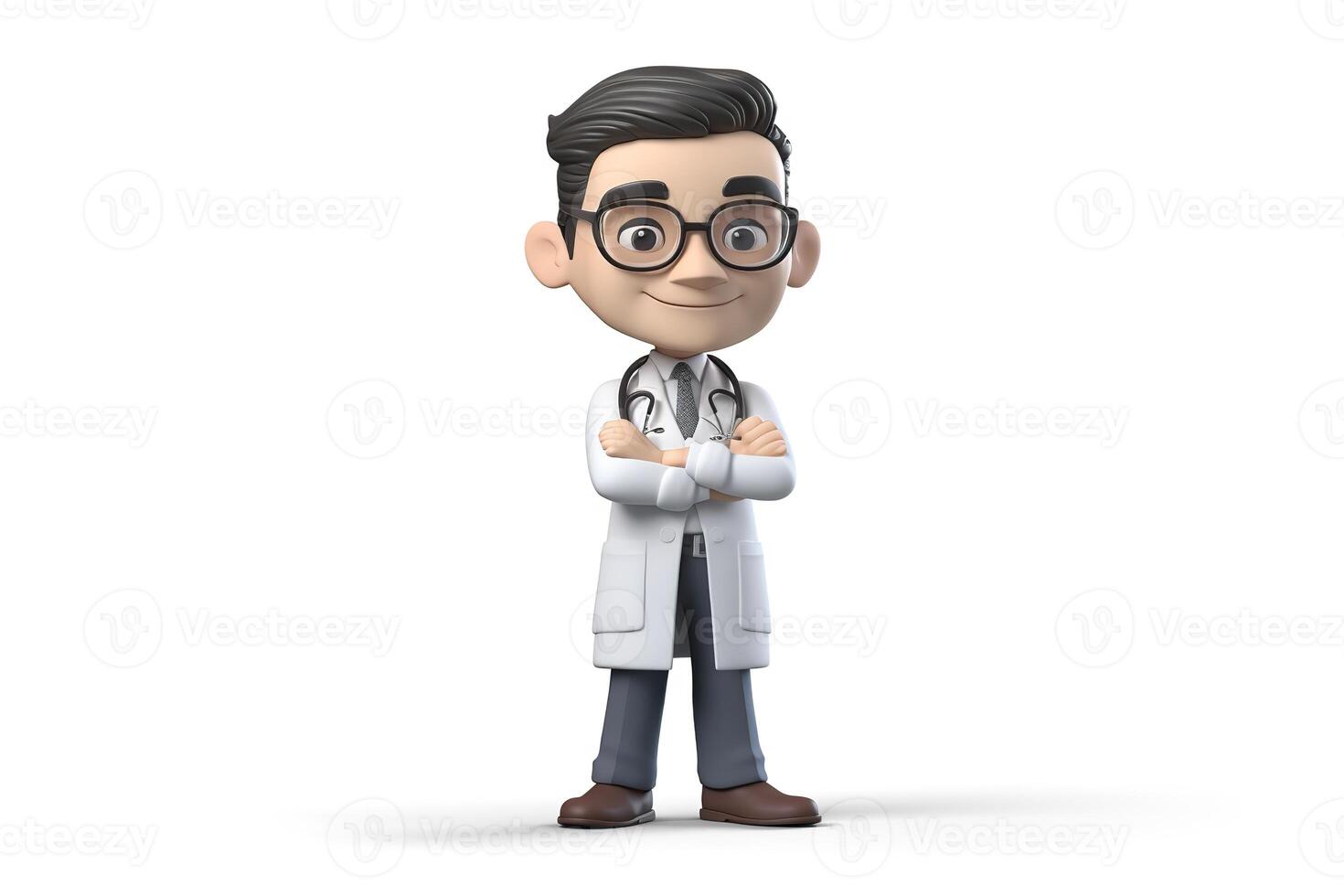 ai gerado. ai generativo. 3d liquidificador médico remédio bobble cabeça figura brinquedo. gráfico arte foto