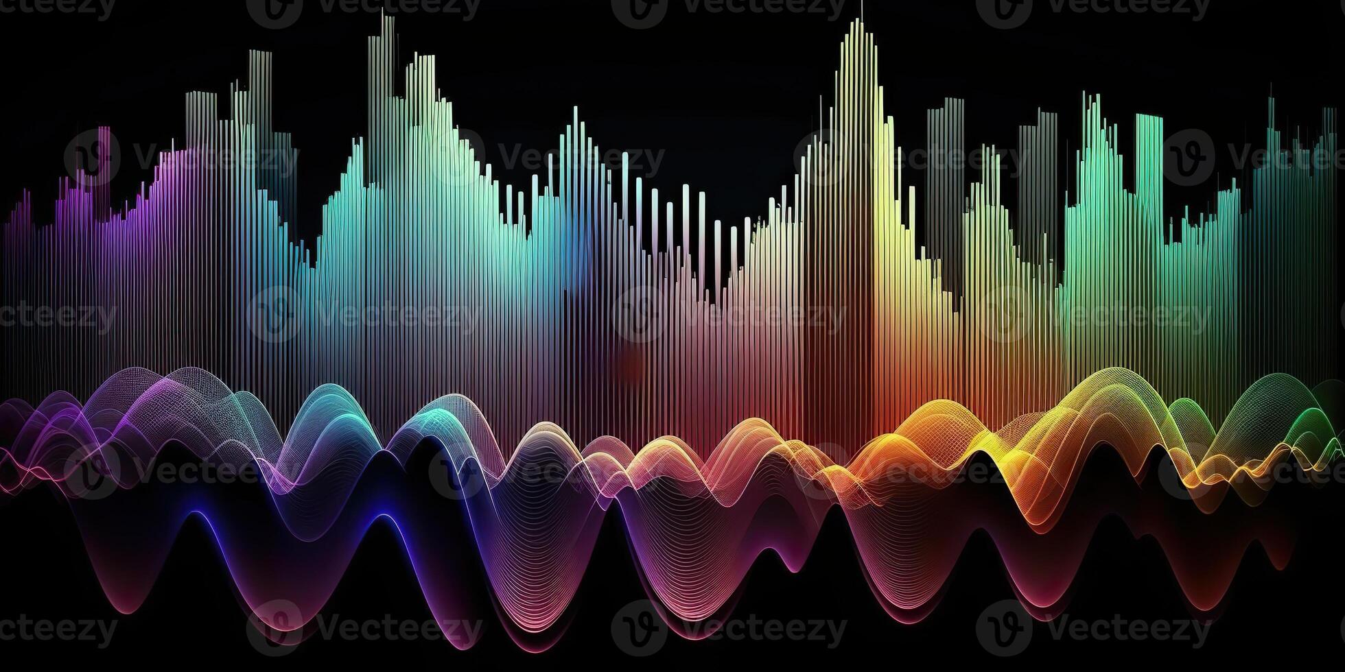 ai gerado. ai generativo. música audio volume espectro gráfico. Além disso pode estar usava para estoque marketing forex análise. gráfico arte foto