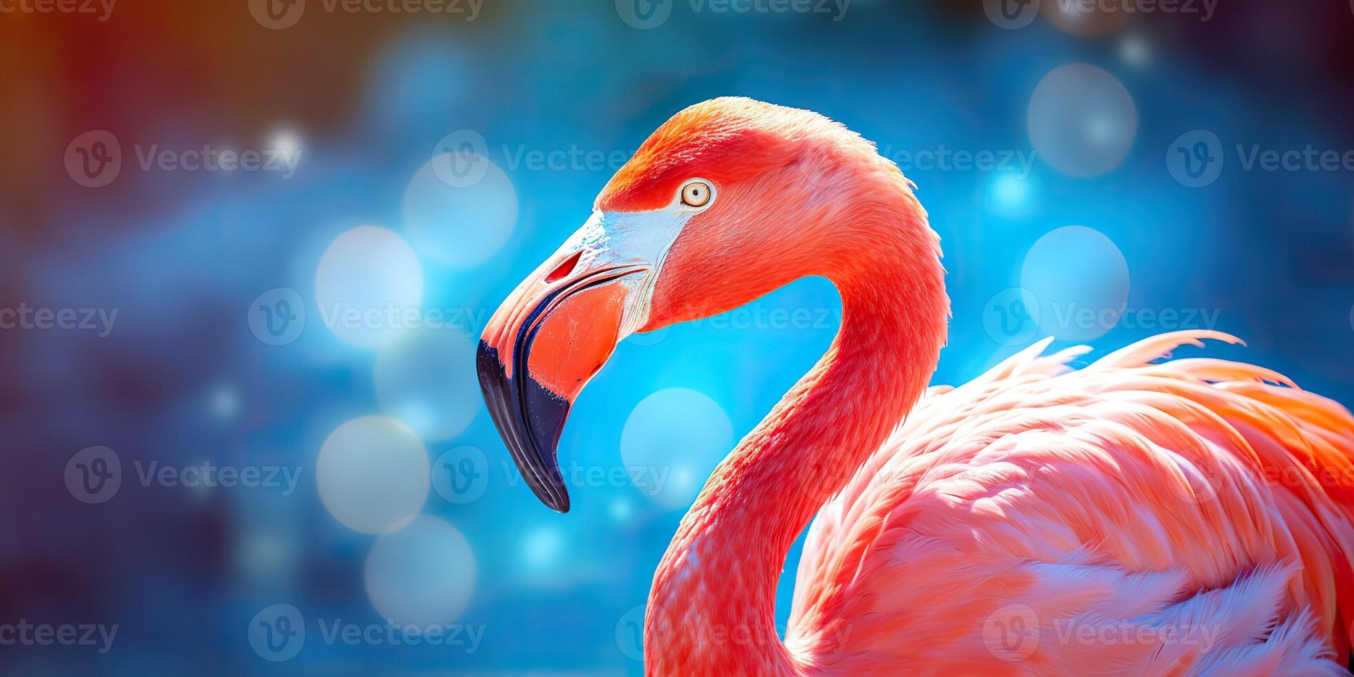 ai gerado. ai generativo. Rosa cor fofa flamingo pássaro. período de férias descansar festa vibe.graphic arte foto