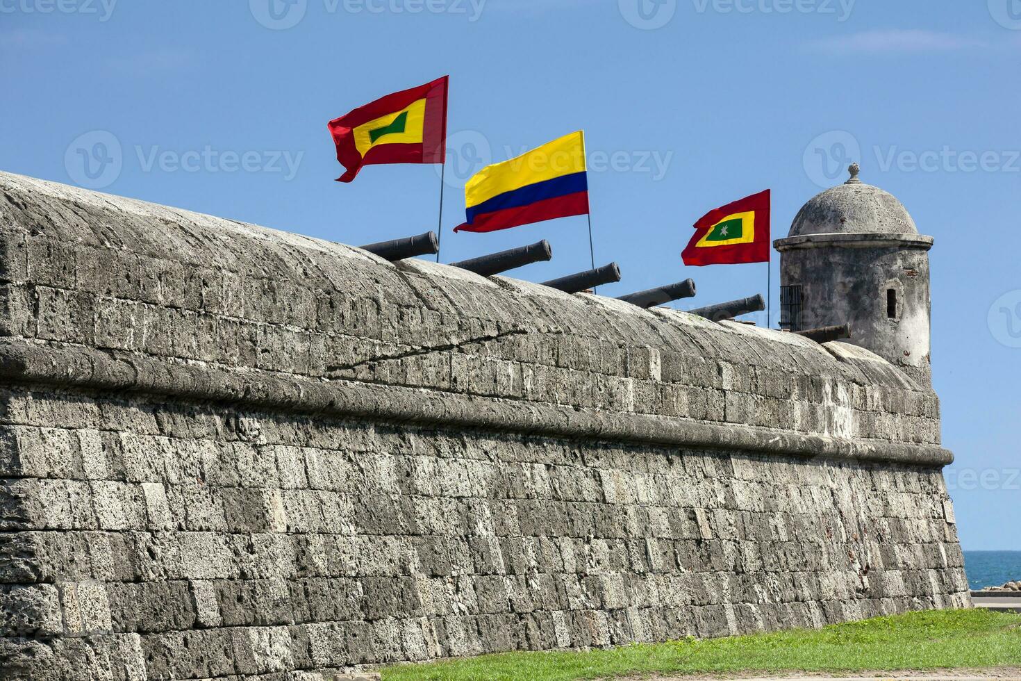 paredes do cartagena de índias construído às a fim do a xvi século para a defesa do a cidade foto