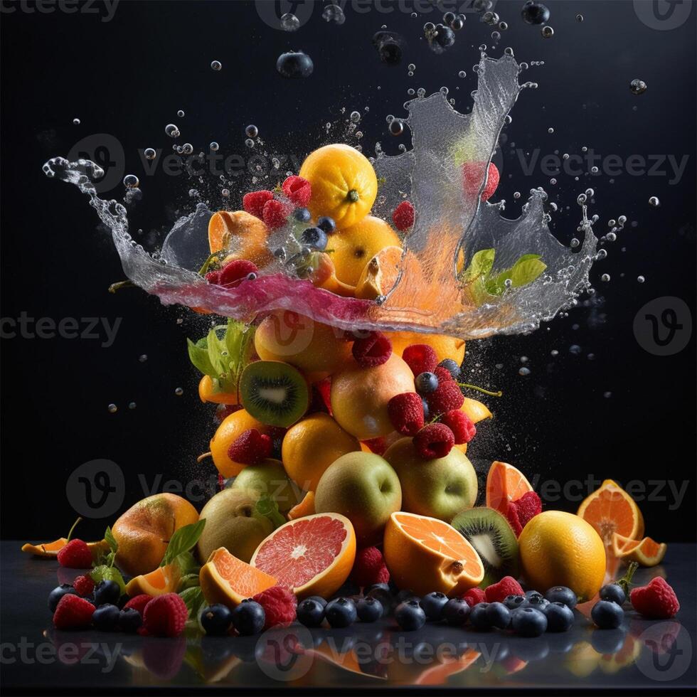 uma grupo do fruta generativo ai gerado foto