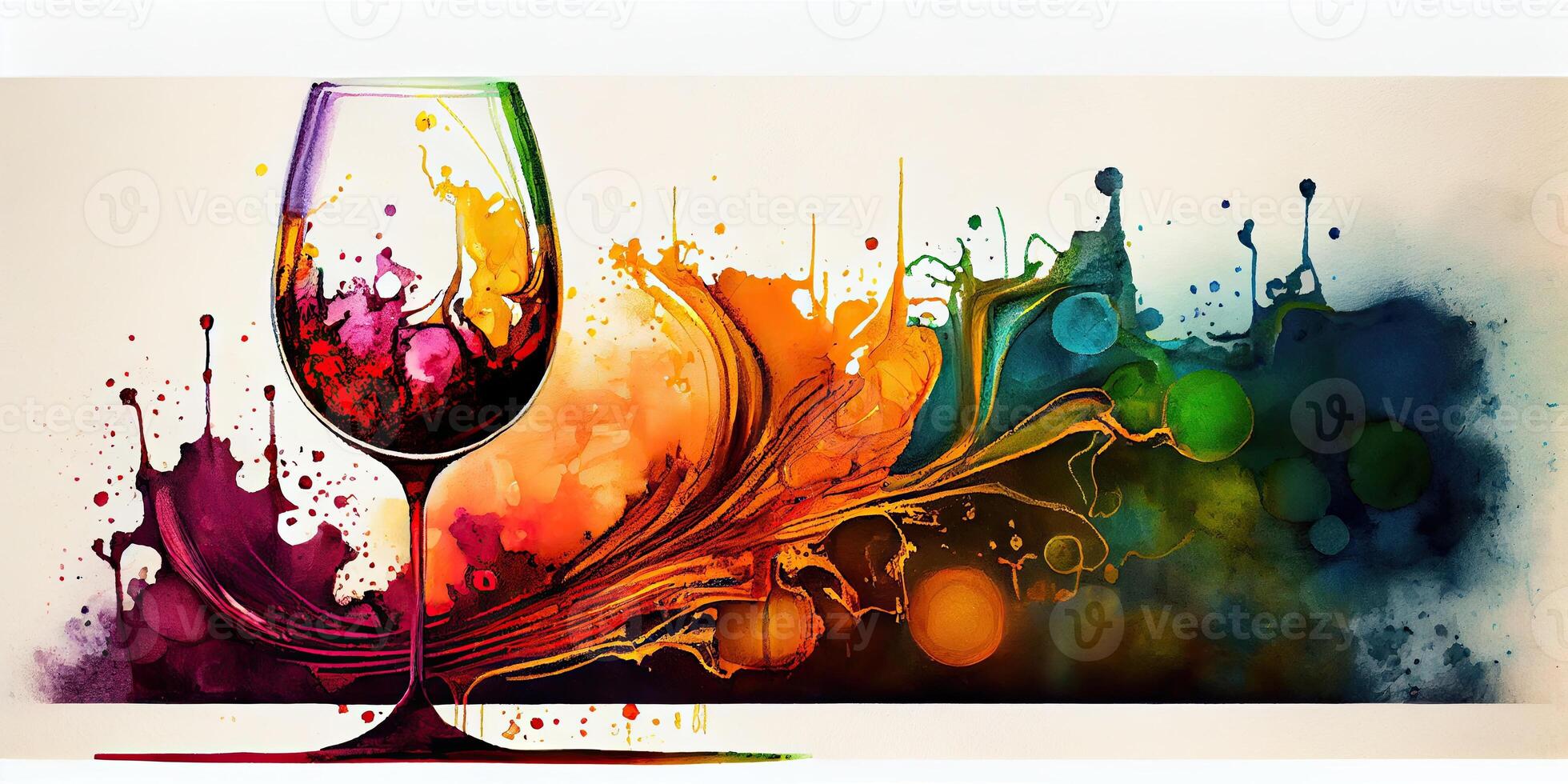 abstrato e colorida fundo do uvas e vinho. generativo ai foto