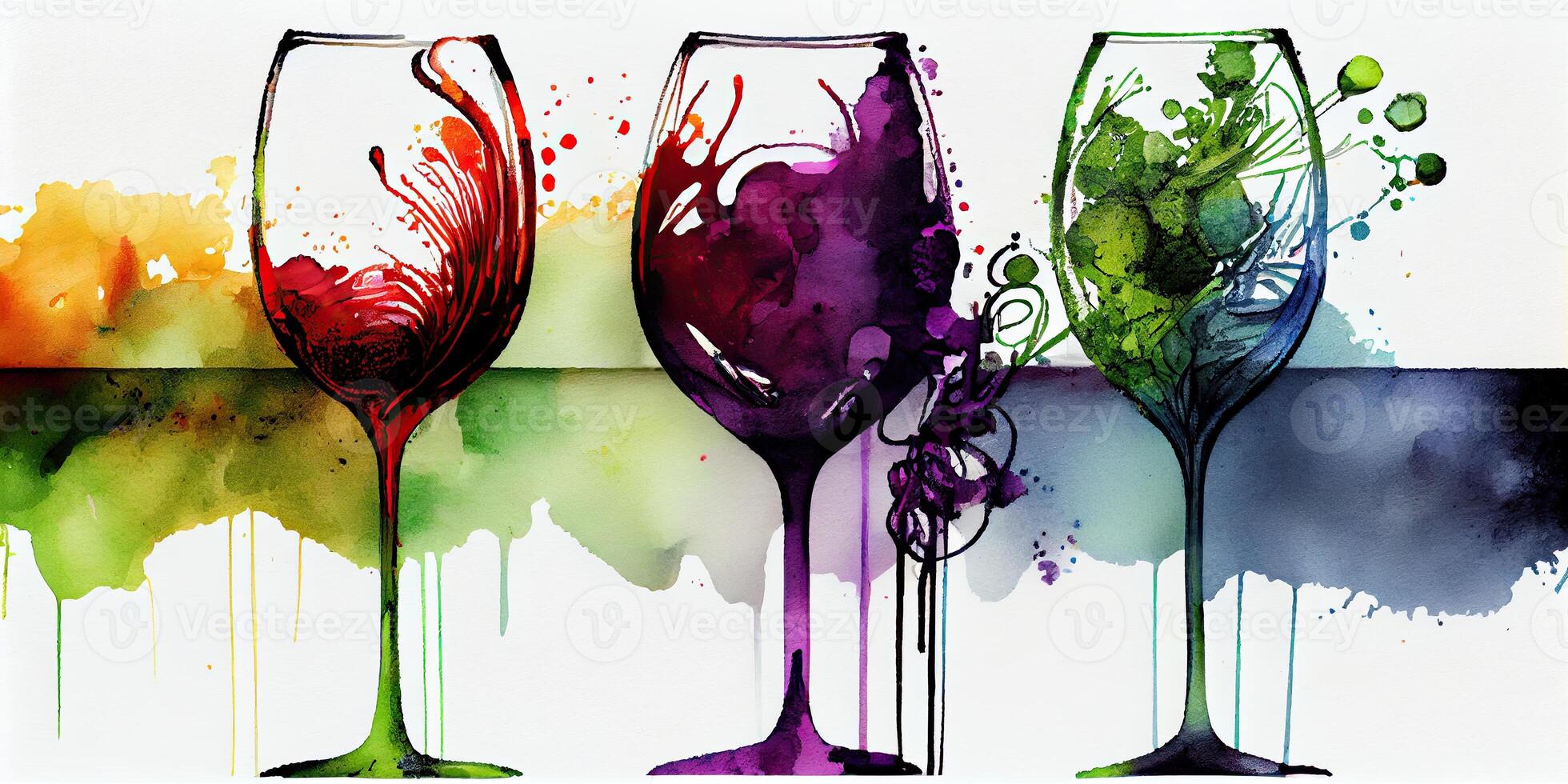 abstrato e colorida fundo do uvas e vinho. generativo ai foto